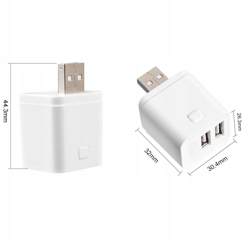 Inteligentny Mini Przełącznik adapter USB 2 port 5-12V WiFi TUYA Smart Life