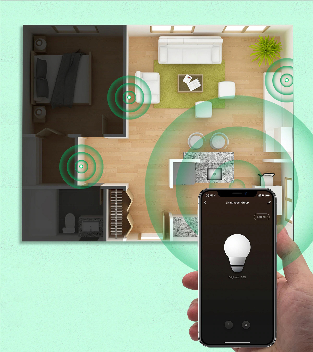 Włącznik Pilot Scen 4 Kanały 12 Program ZigBee TUYA Bezprzewodowy