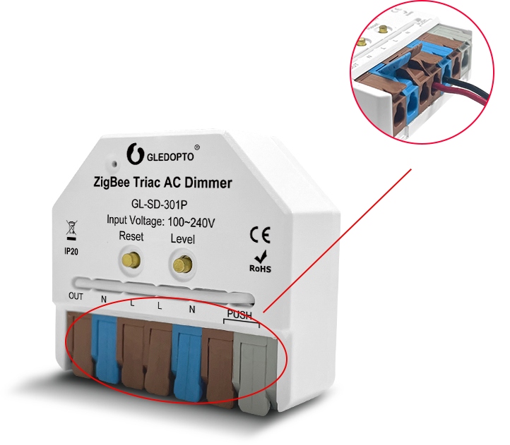 Ultra Mini Ściemniacz ZigBee + RF Dimmer HUE TUYA Smart Life Gledopto