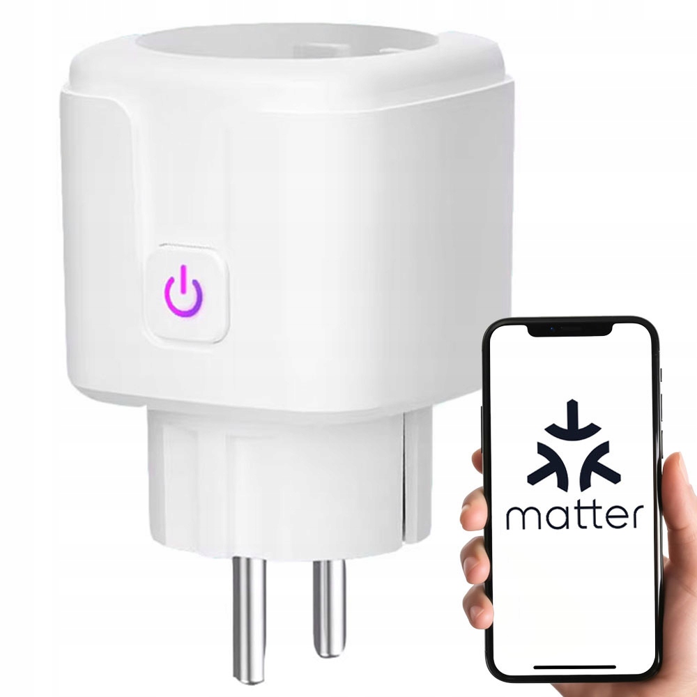 Inteligentne Gniazdko 16A Pomiar Matter WiFi Homekit Google Home Alexa