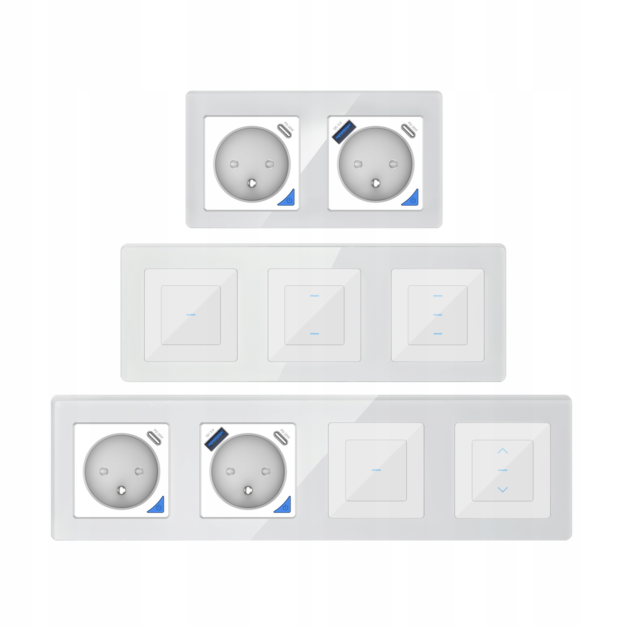 Ściemniacz Dotykowy 1 Obwodowy WiFi TUYA PSMART RM Biały Szkło