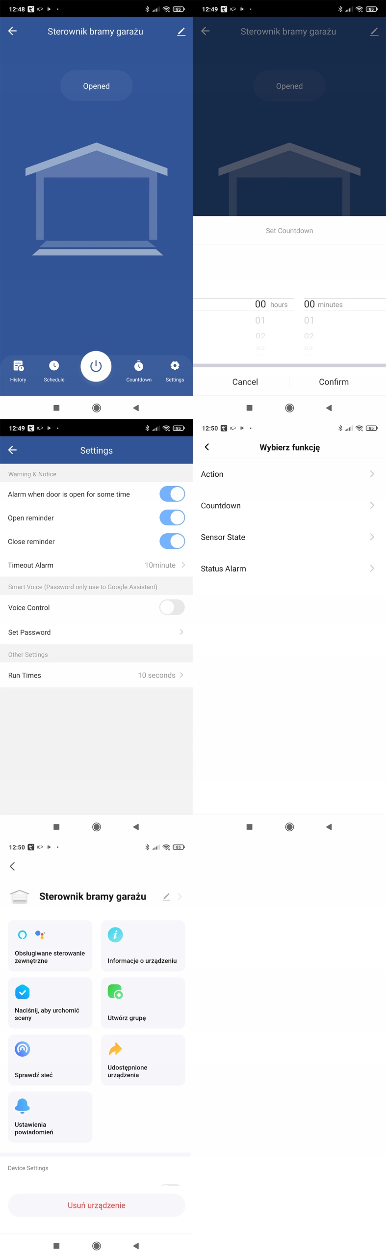 Sterownik bramy garażu z sensorem WiFi TUYA RF Smart Life + pilot RF