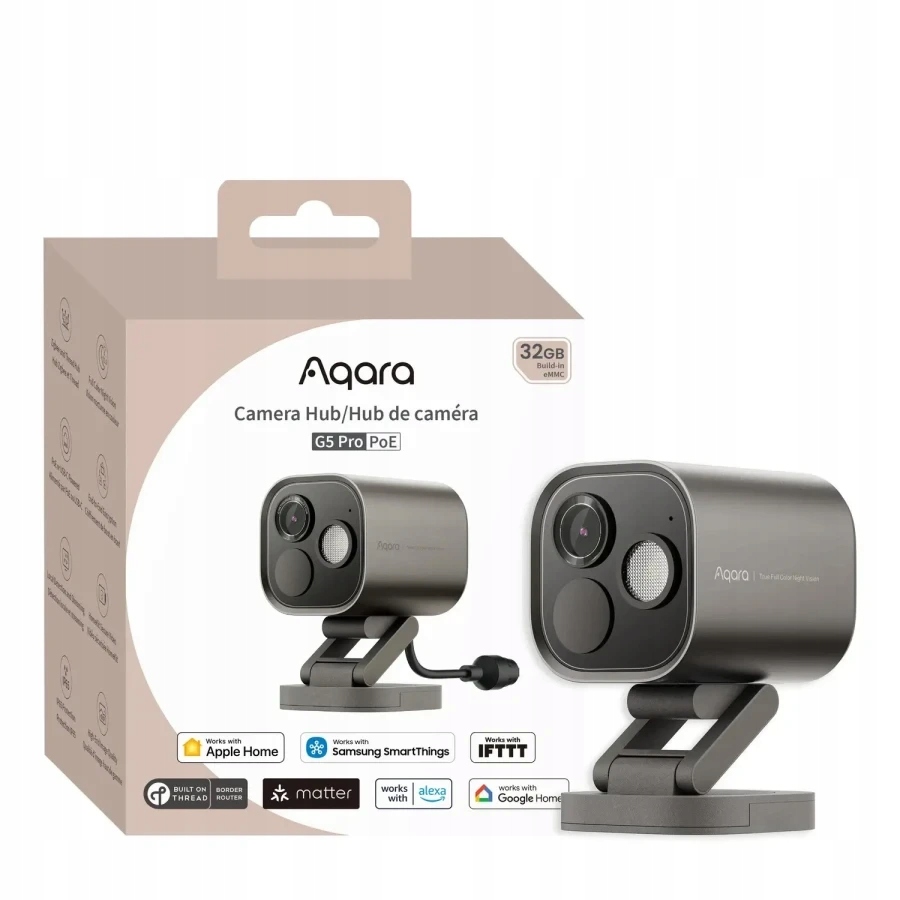 Kamera IP 1520p, Zigbee, CH-C03D Aqara Camera Hub G5 Pro PoE