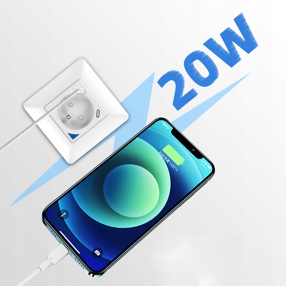 Inteligentne gniazdo z pomiarem prądu USB ZigBee TUYA PSMART białe