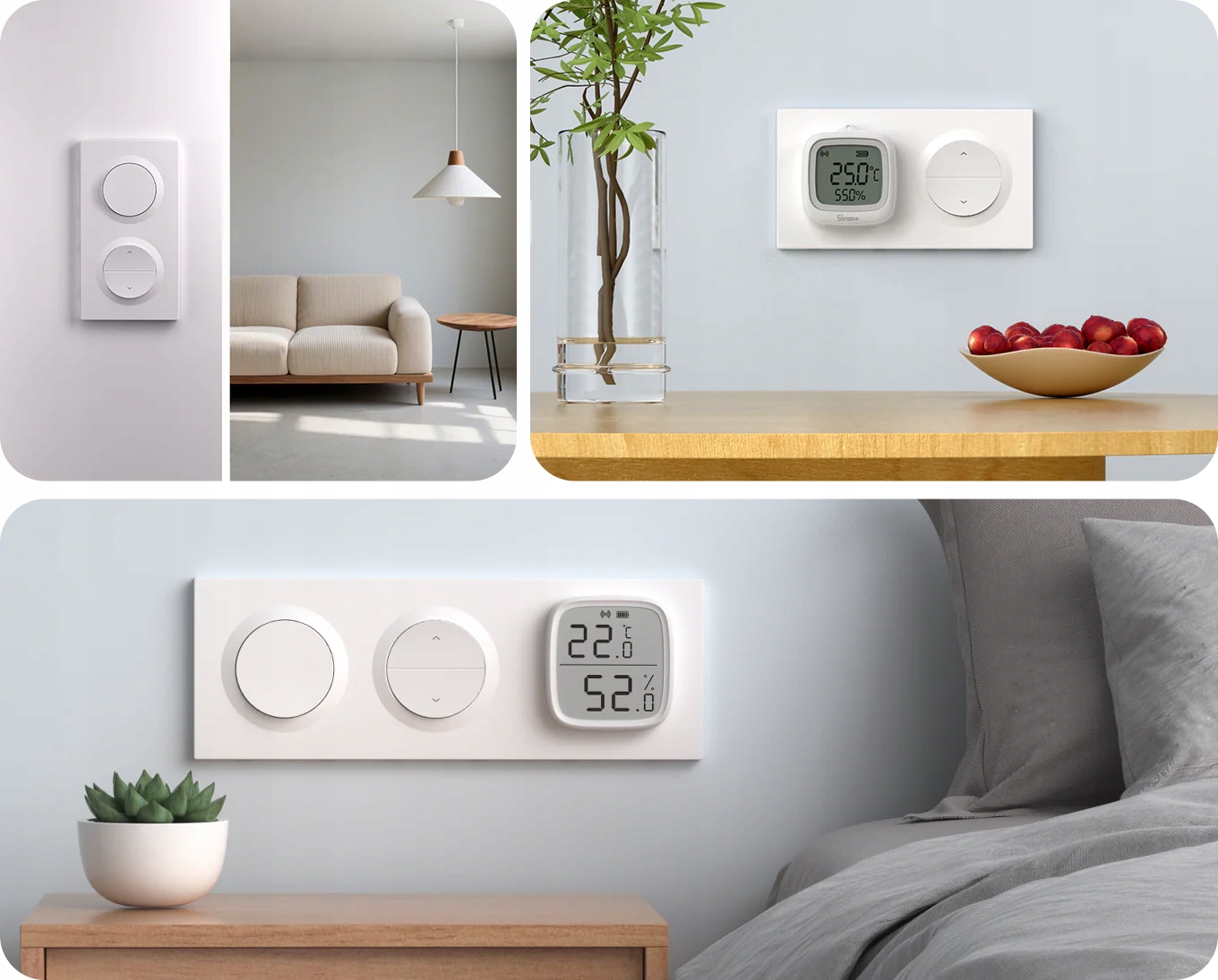 Sonoff EF3G Orb Ramka Potrójna Fusion Do Włączników Ściennych Smart Biała