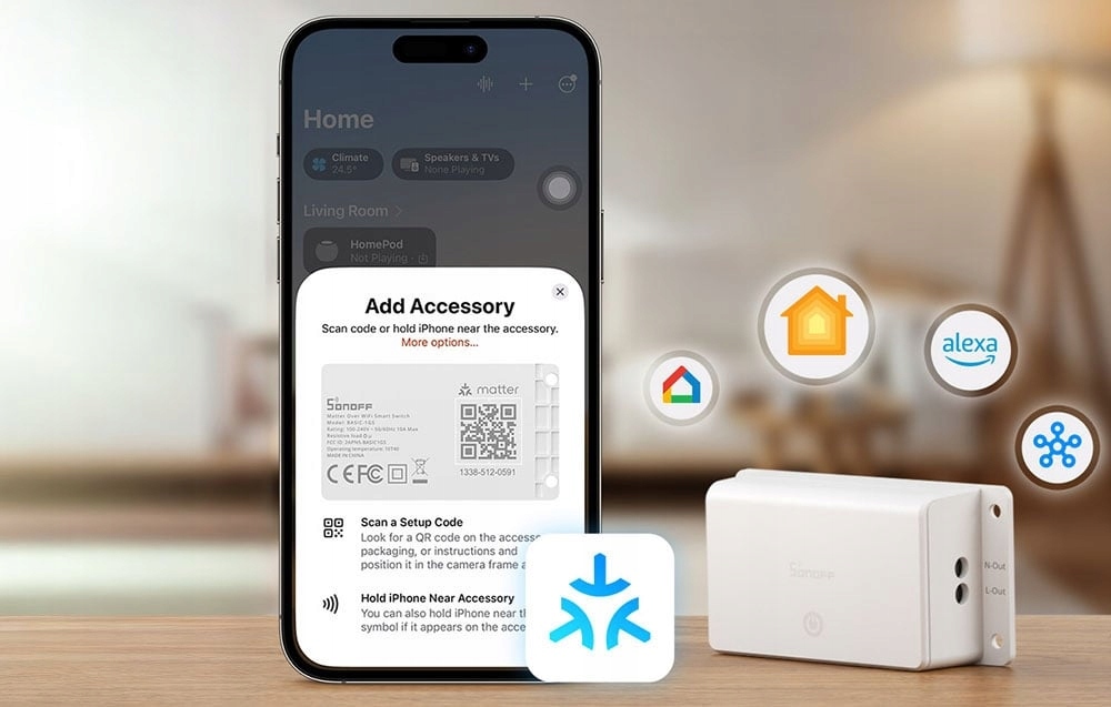 Sonoff Basic R5 Gen5 BASIC-1GS Inteligentny Przełącznik WiFi Matter 10A