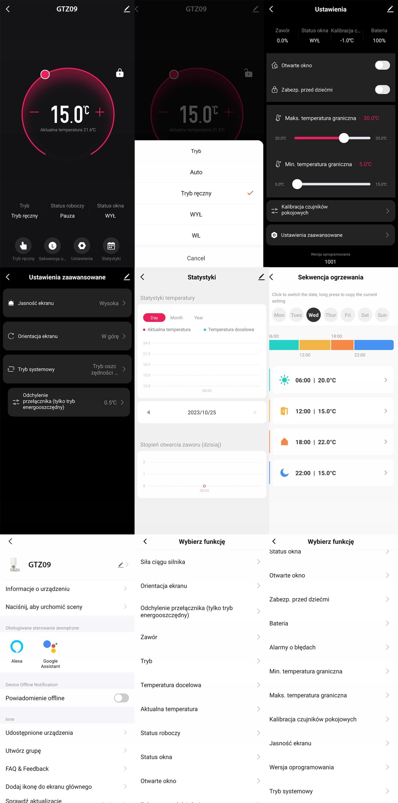 Inteligentna Głowica Termostatyczna GTZ09 ZigBee 3.0 TUYA Smart Life