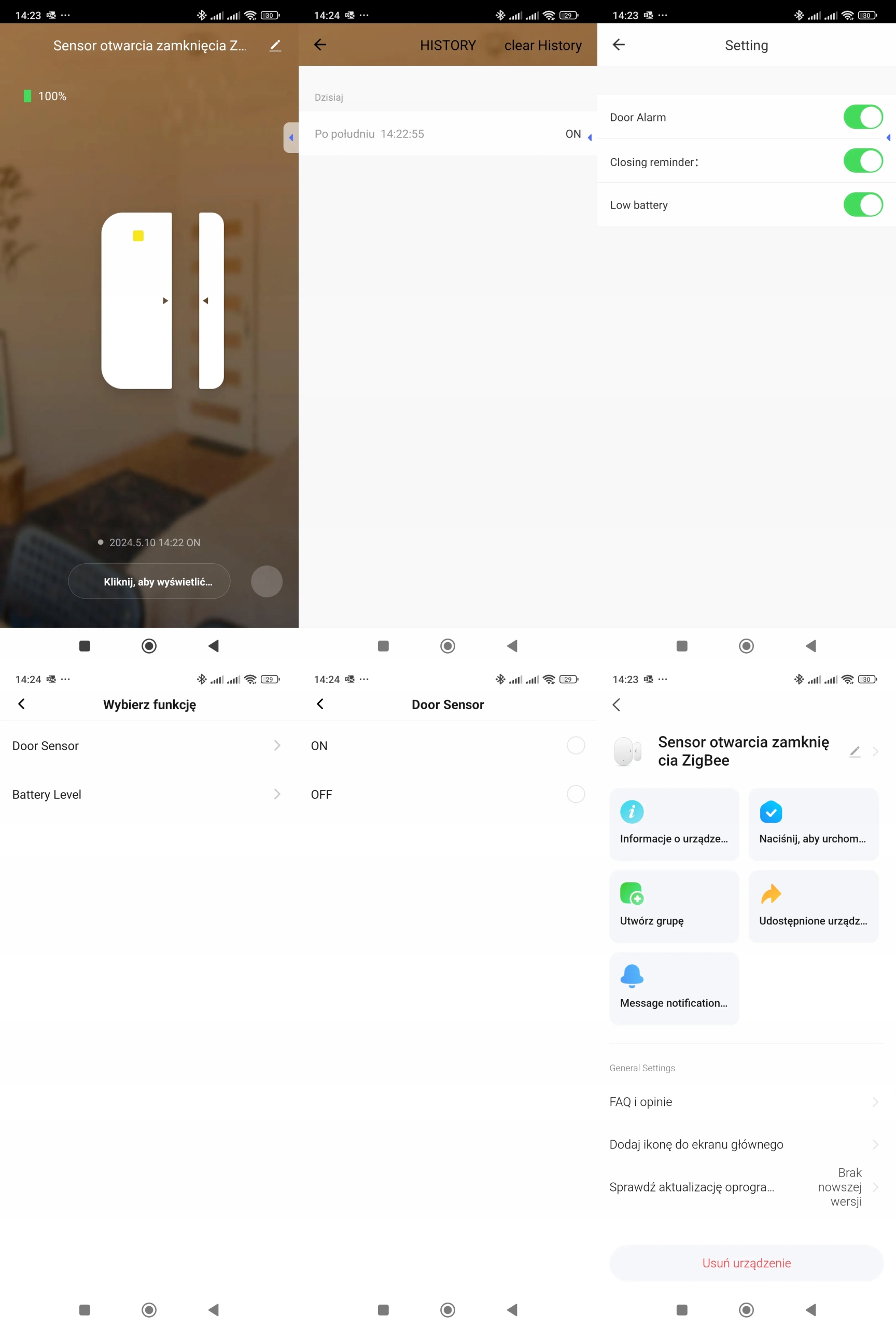Czujnik Otwarcia Drzwi Okien Kontaktron CS ZigBee TUYA Smart Life