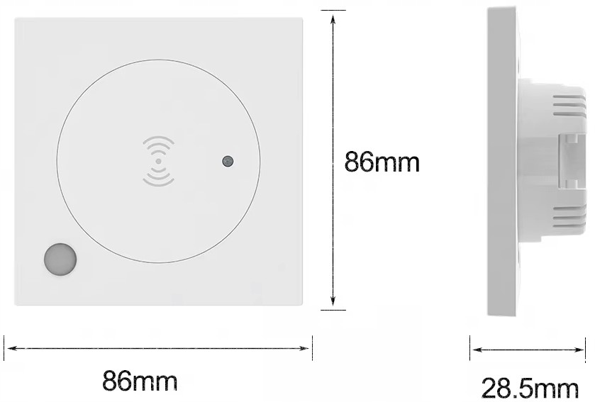 Sensor Czujnik Obecności 23GHz Ruchu Jasności Ścienny ZigBee TUYA Smart