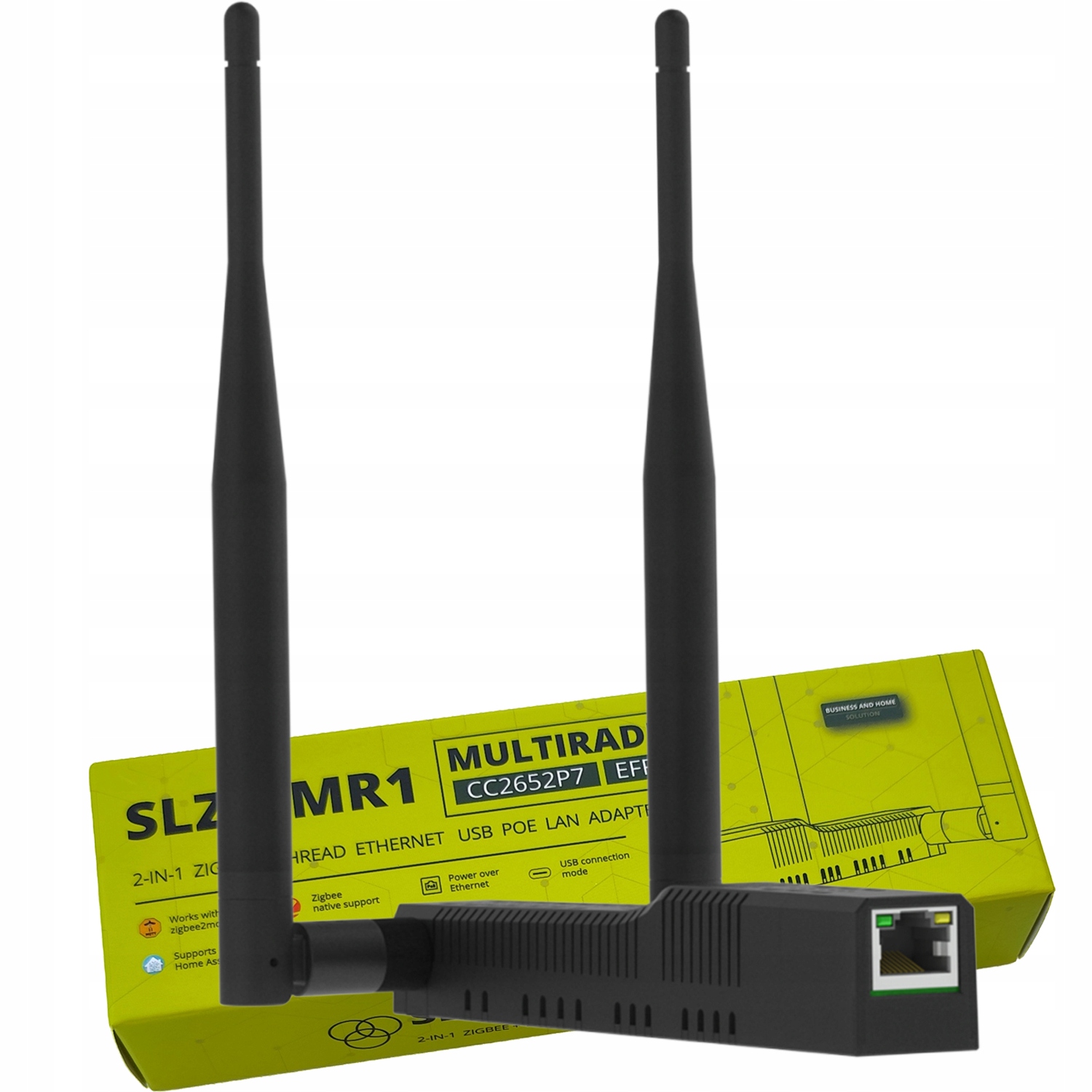 Adapter SLZB-MR1 ZigBee Thread Multiradio CC2652P7 EFR32MG21 PoE WiFi LAN