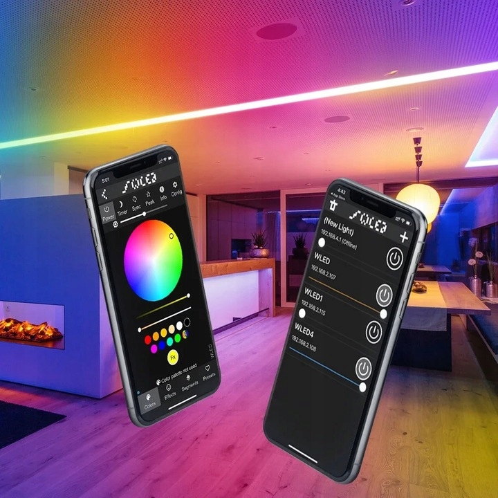 Kontroler LED RGBIC ESP32 5~24V 15A Mikrofon WiFi WLED Home Assistant MQTT