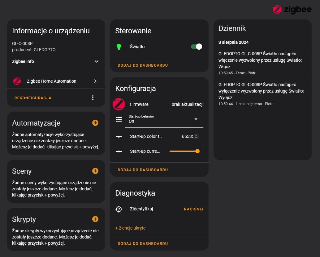 Mini Kontroler 5w1 do Taśm i Pasków LED RGB CCT ZigBee TUYA Home Assistant
