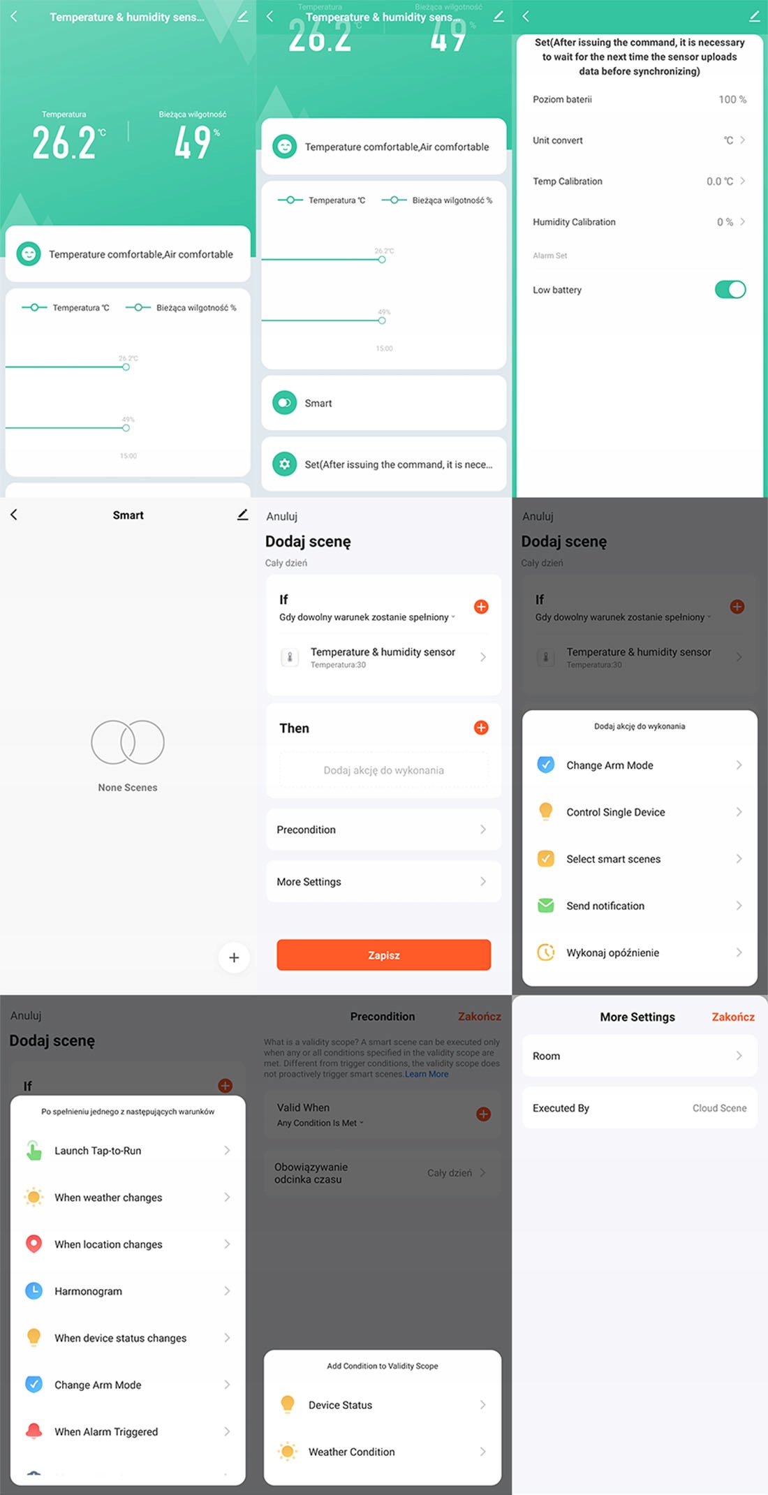 Czujnik Temperatury Wilgotności AAA ZigBee TUYA Smart Life ZigBee2MQTT