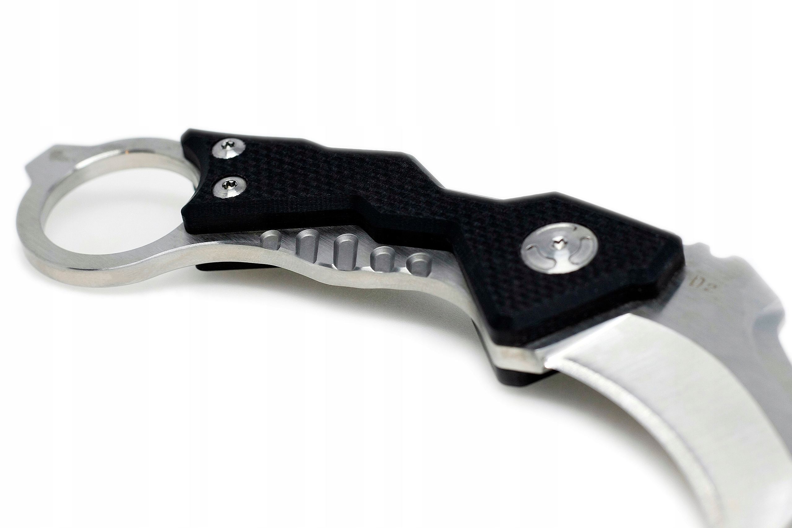 Karambit taktyczny nóż stal D2 etui EDC Q Pazur