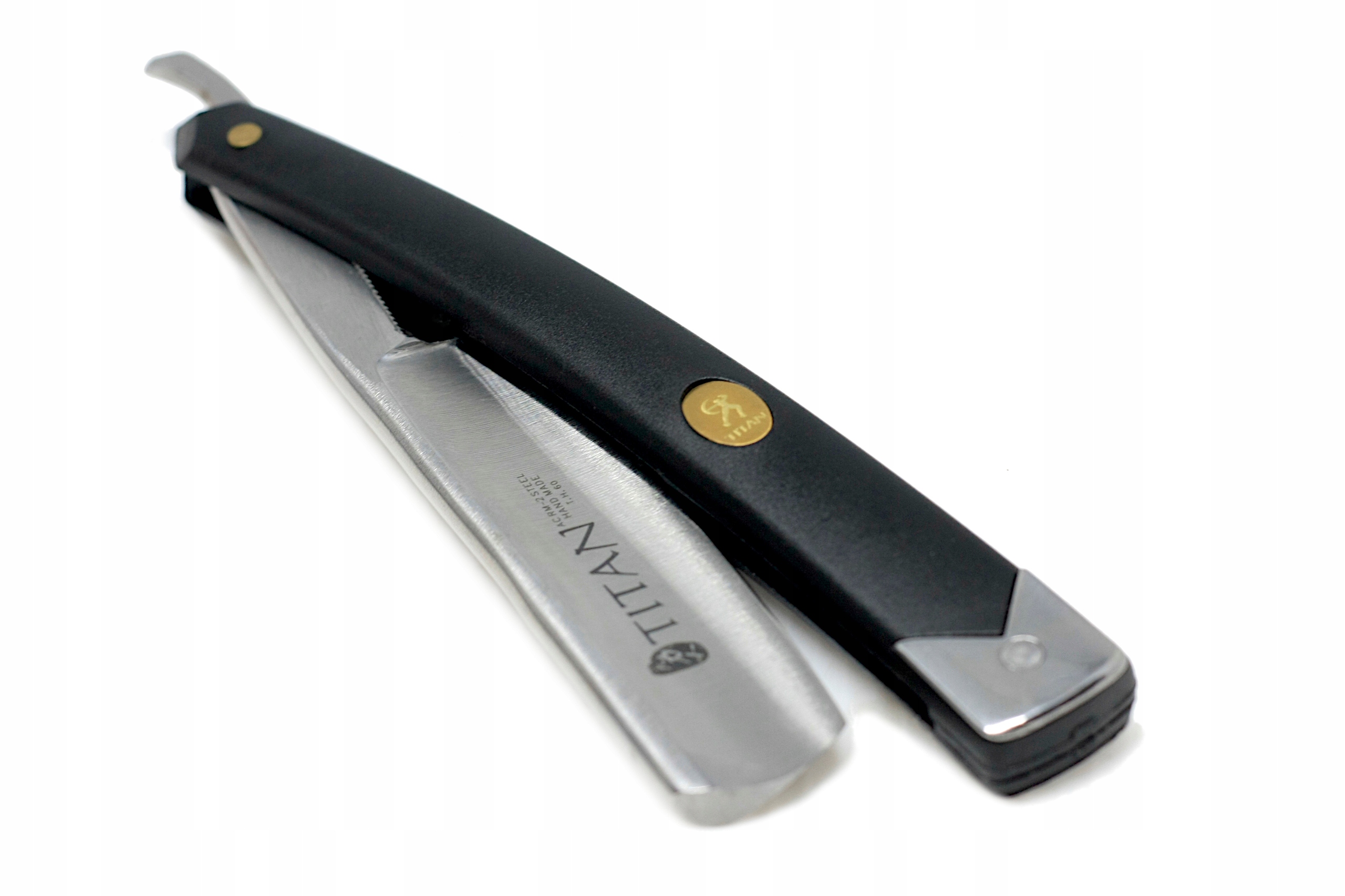 Brzytwa tradycyjna klasyczna do golenia TITAN 251 + PAS i ETUI stal ACRM
