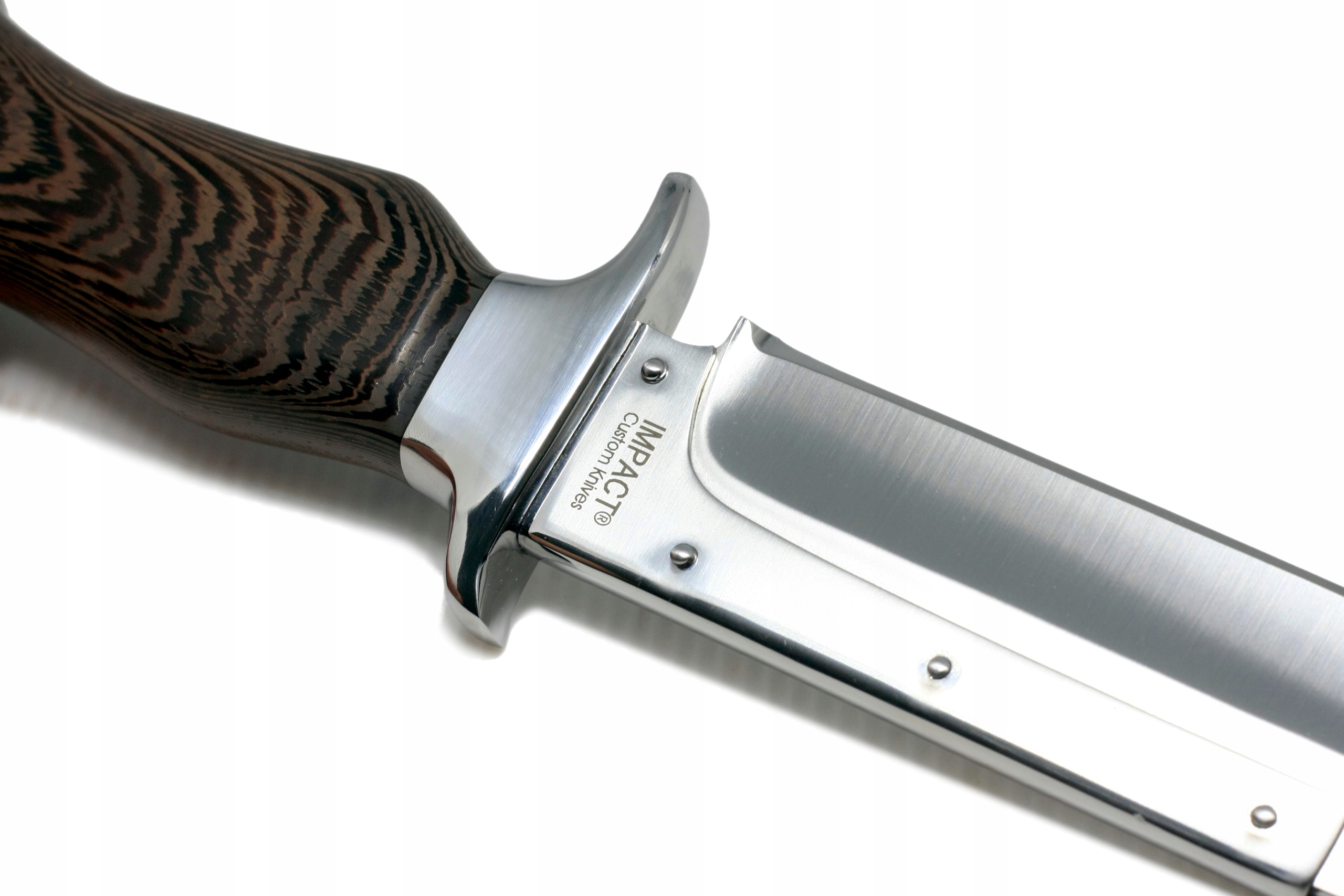 Nóż myśliwski BOWIE ręcznie wykonany stal D2 drewno WENGE skórzane etui