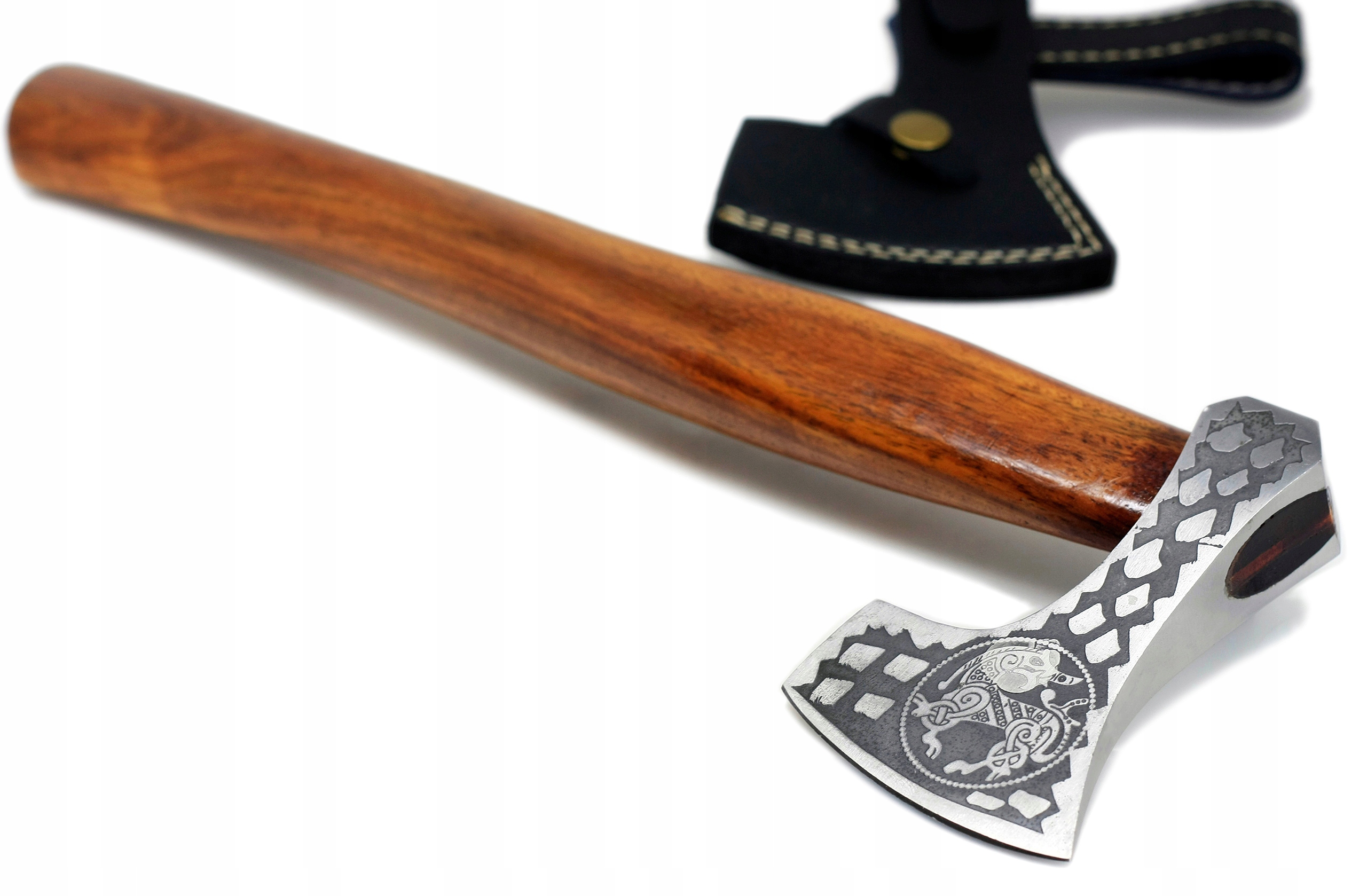Siekiera topór wikinga myśliwski stal węglowa etui