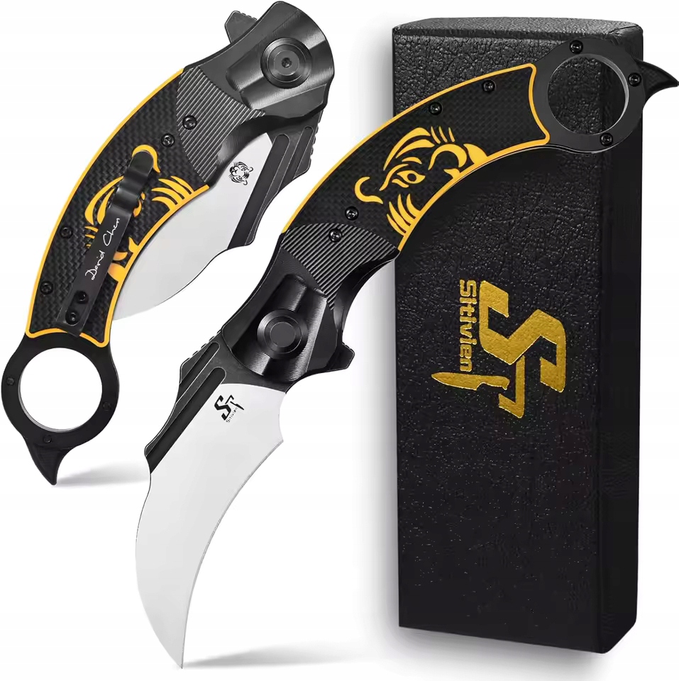 Nóż składany kieszonkowy KARAMBIT stal EDC survival Sitivien ST164 scyzoryk
