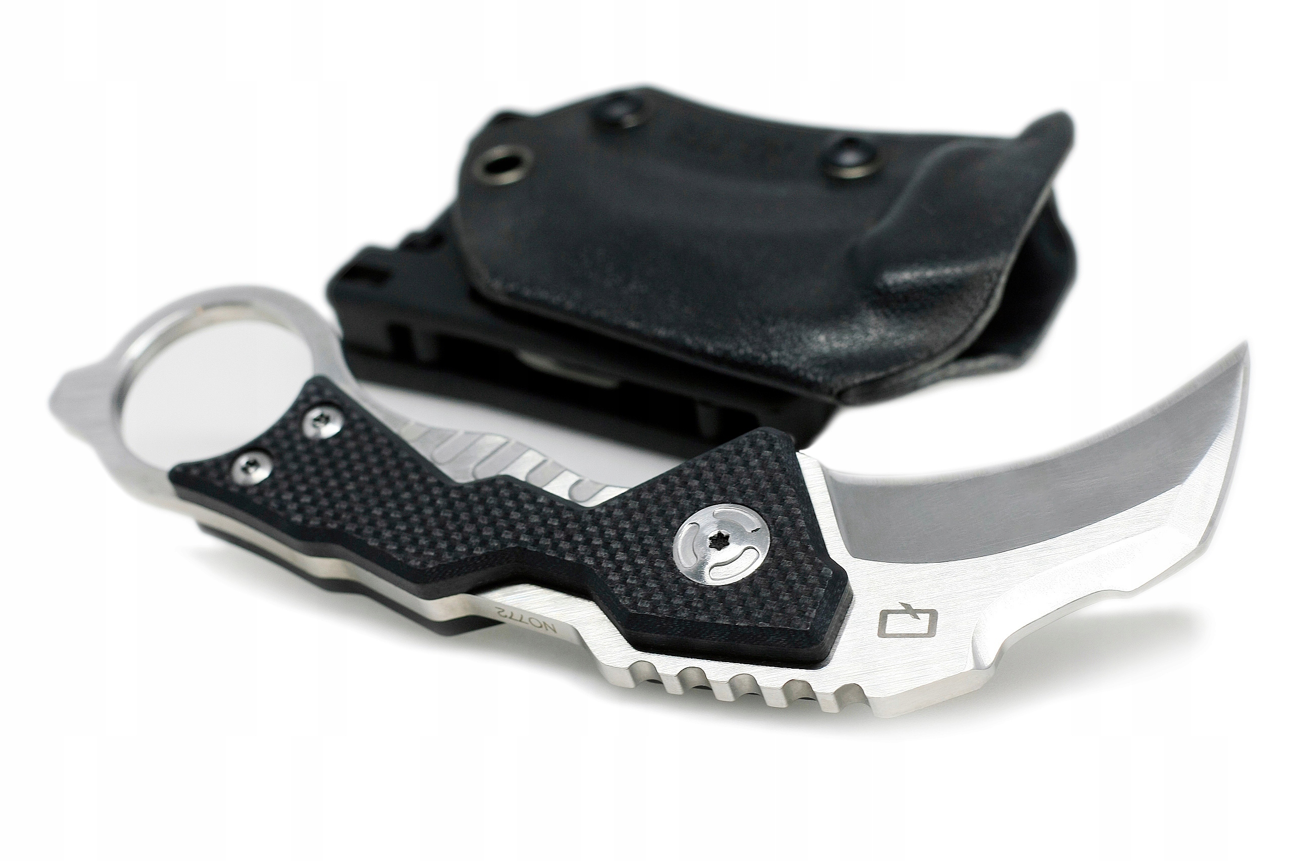 Karambit taktyczny nóż stal D2 etui EDC Q Pazur