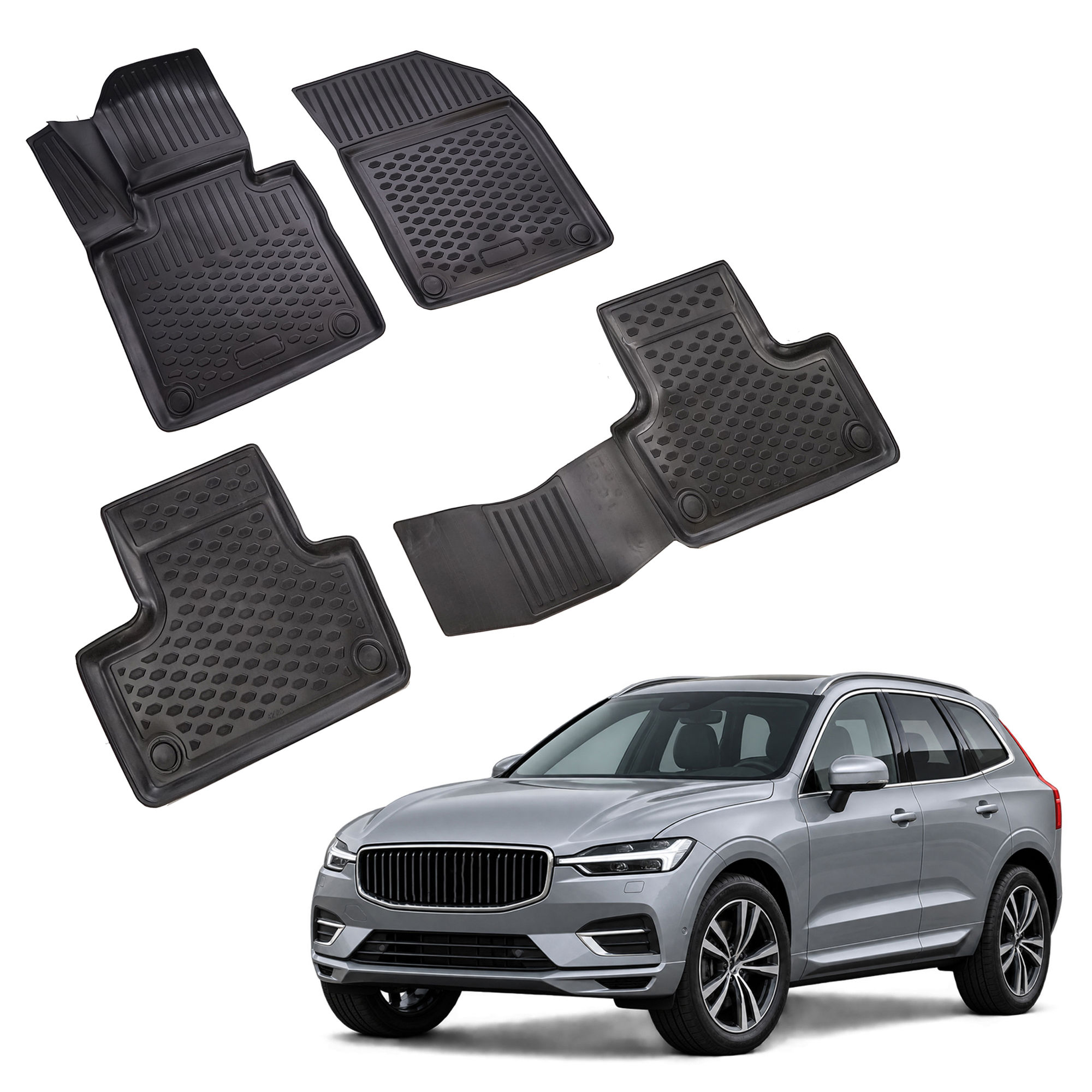 Gumijaste preproge z dvignjenim robom za Volvo XC60 2017-nad 4kosi