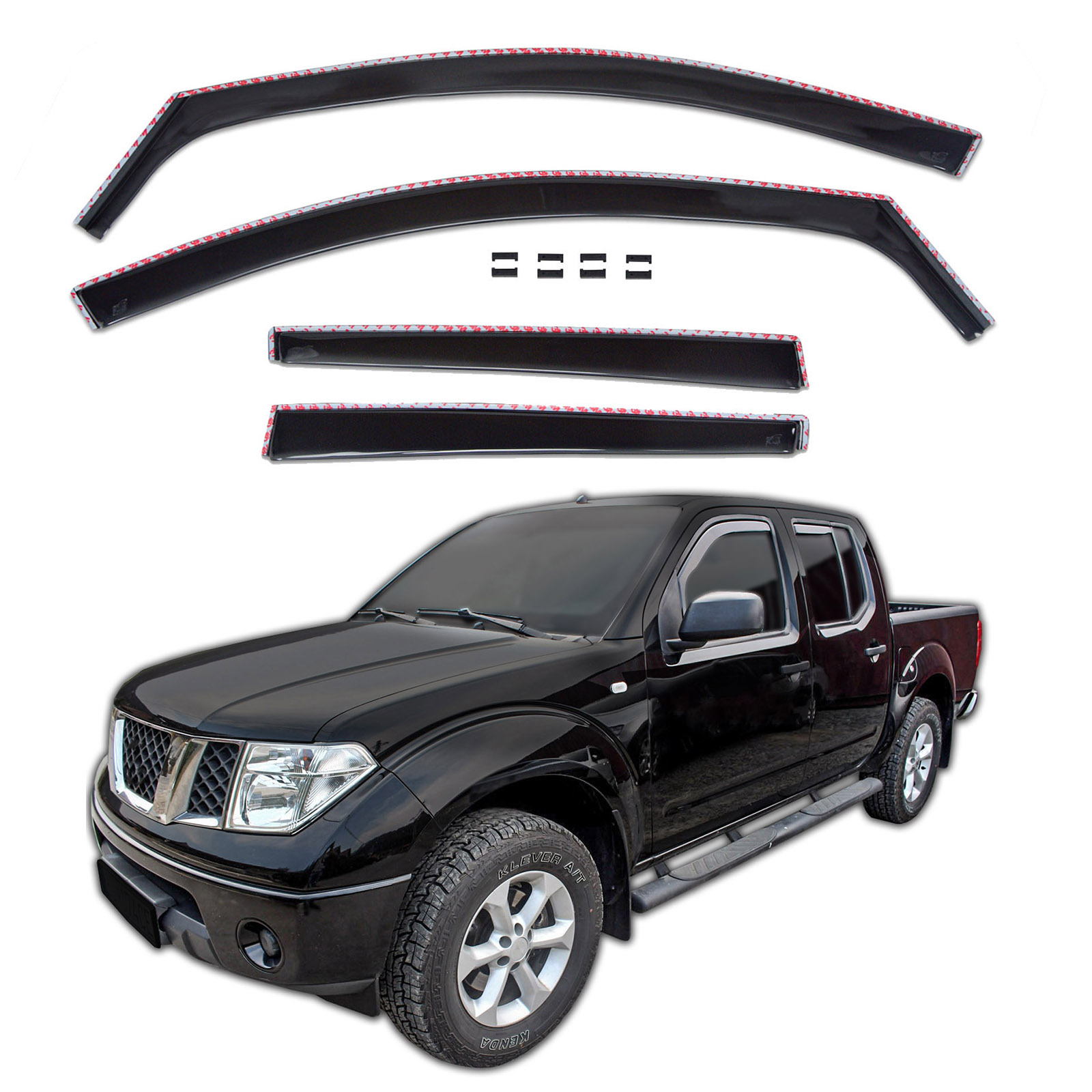 GP Okenski deflektorji za Nissan Navara D40 4 vrata pick up 2005-2015 4 kosa