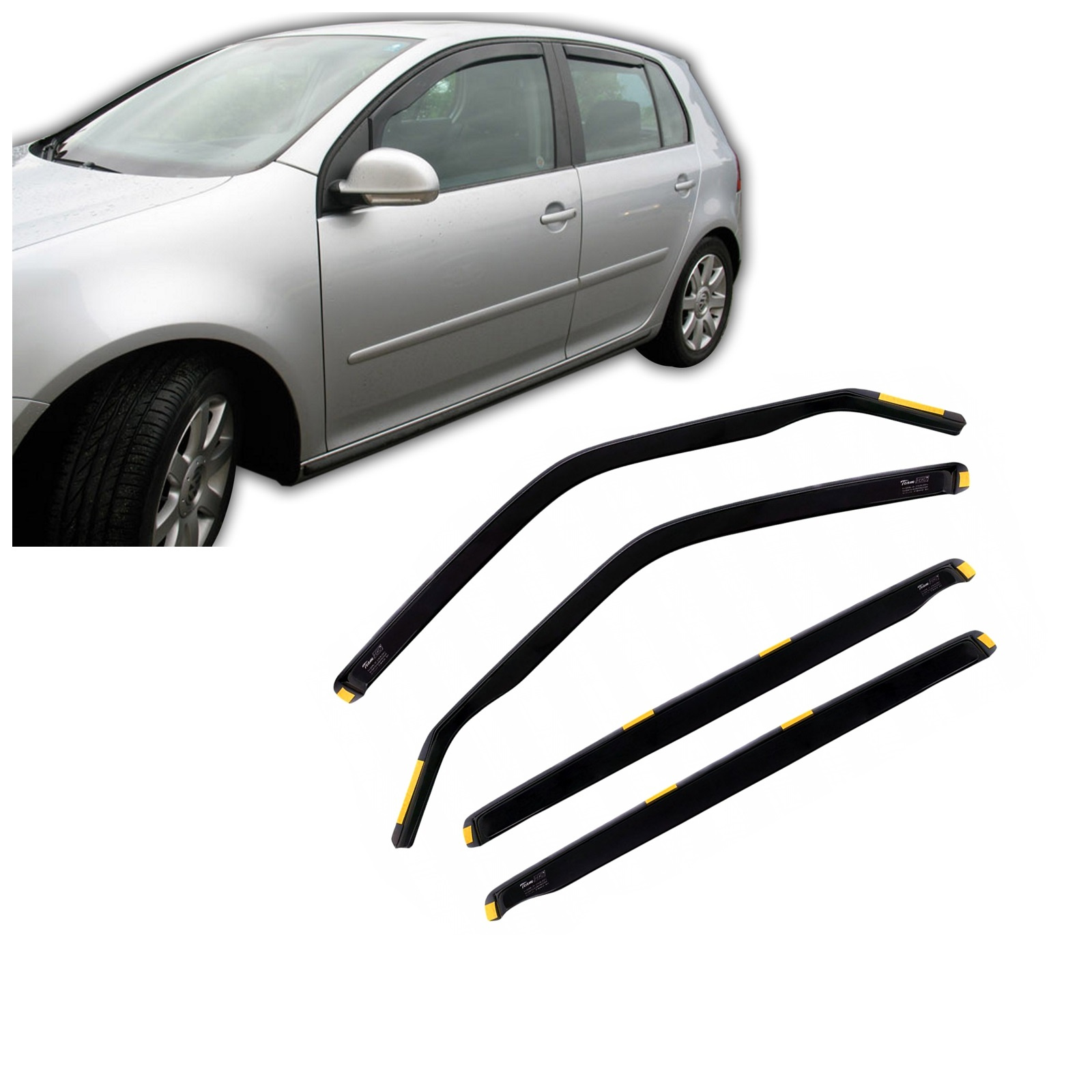 Okenski deflektorji za Volkswagen Golf VI 5 vrata 2009-2014 4 kosa Spredaj + Zadnja stran