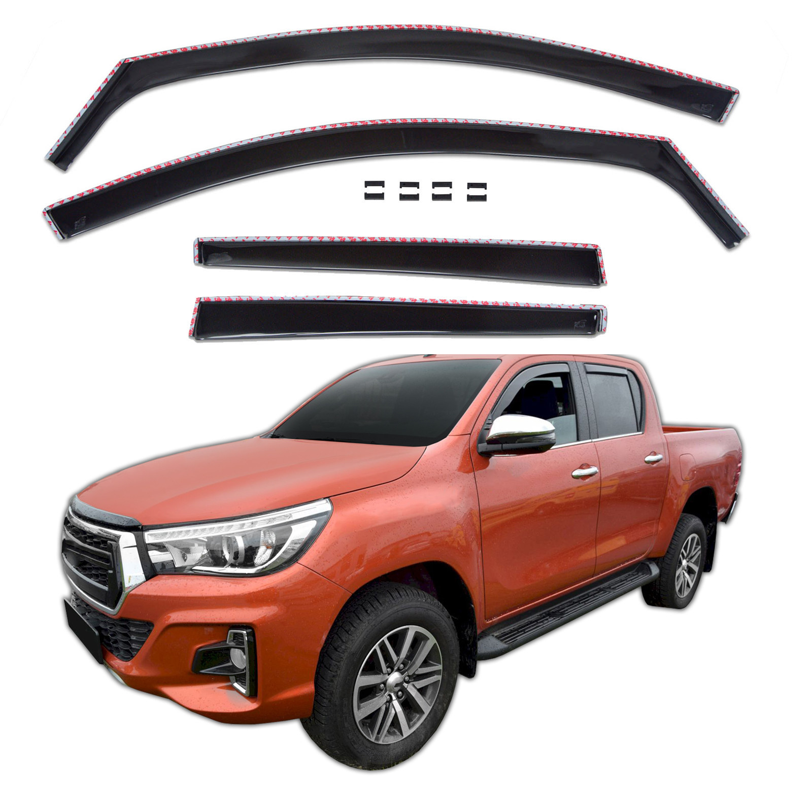 GP Okenski deflektorji za Toyota Hilux 8 4 vrata 2016-2025 4 kosa