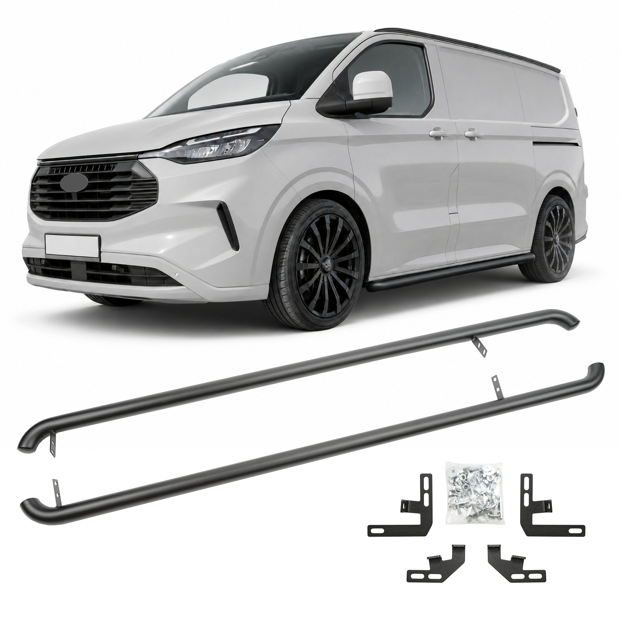 Stranski okvirji iz nerjavečega jekla za Ford Custom 2 SWB 60mm 2024-Nad Črna