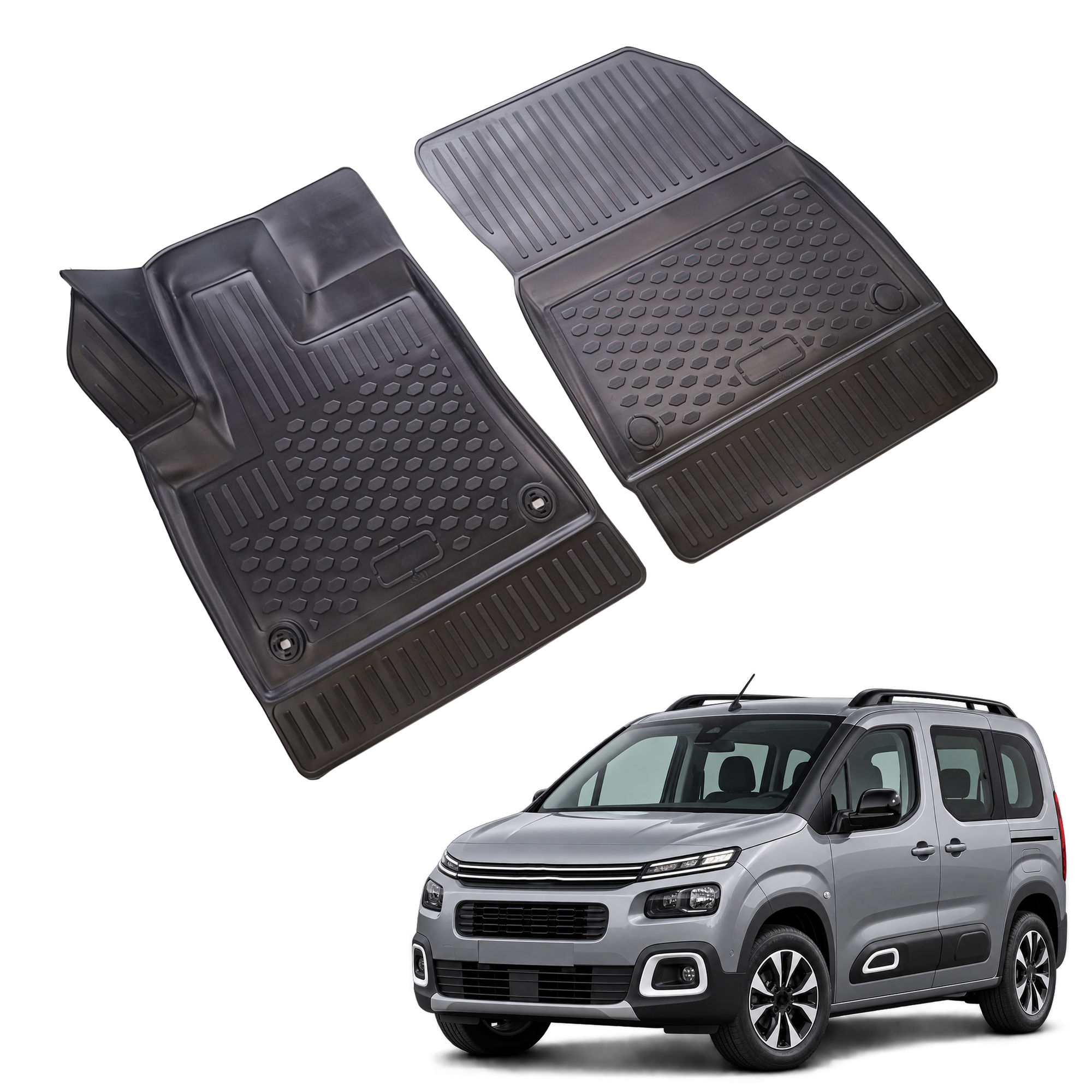 Gumijaste preproge z dvignjenim robom za Citroen Berlingo 2019-nad 2kosi
