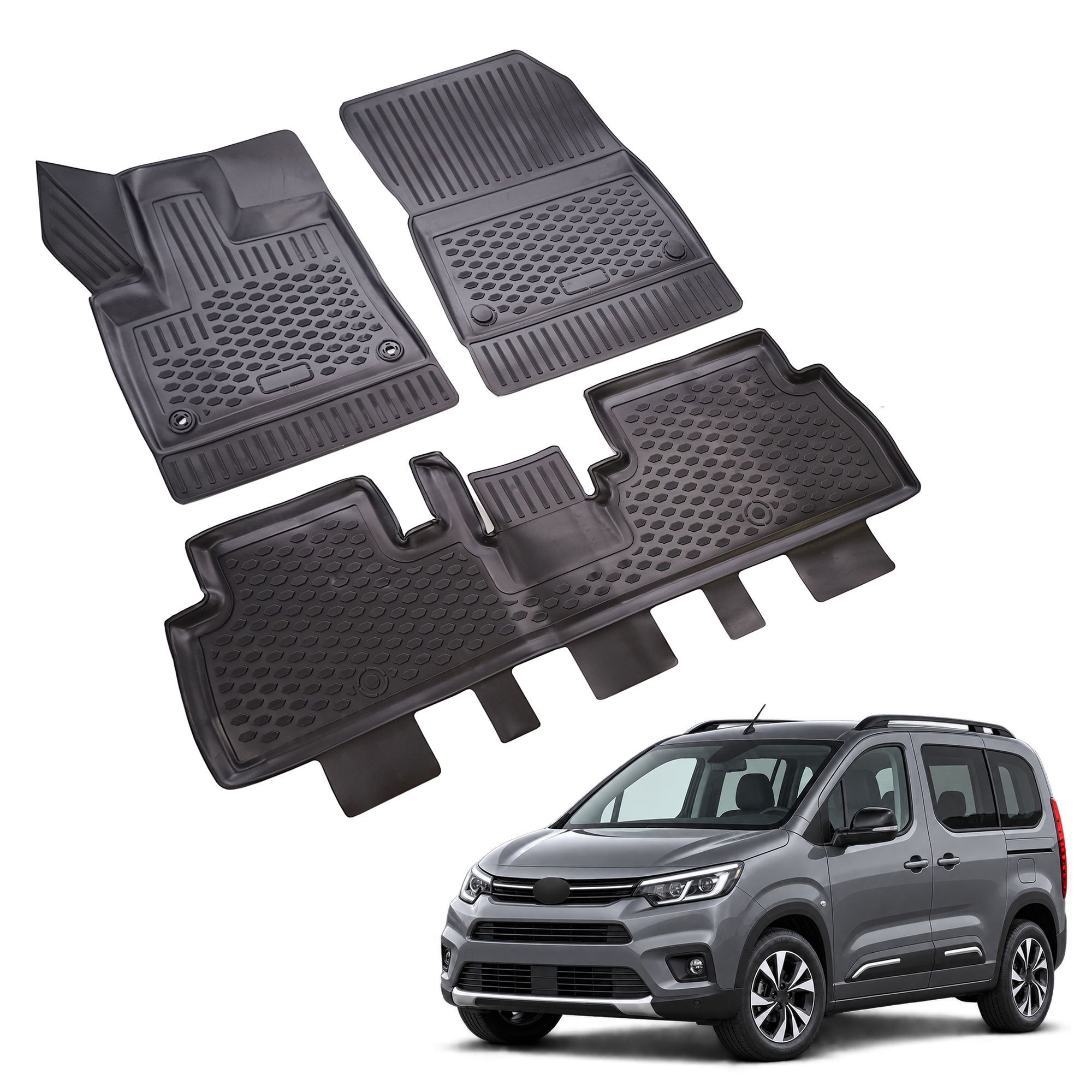 Gumijaste preproge z dvignjenim robom za Toyota Proace City 2021-nad 3kosi