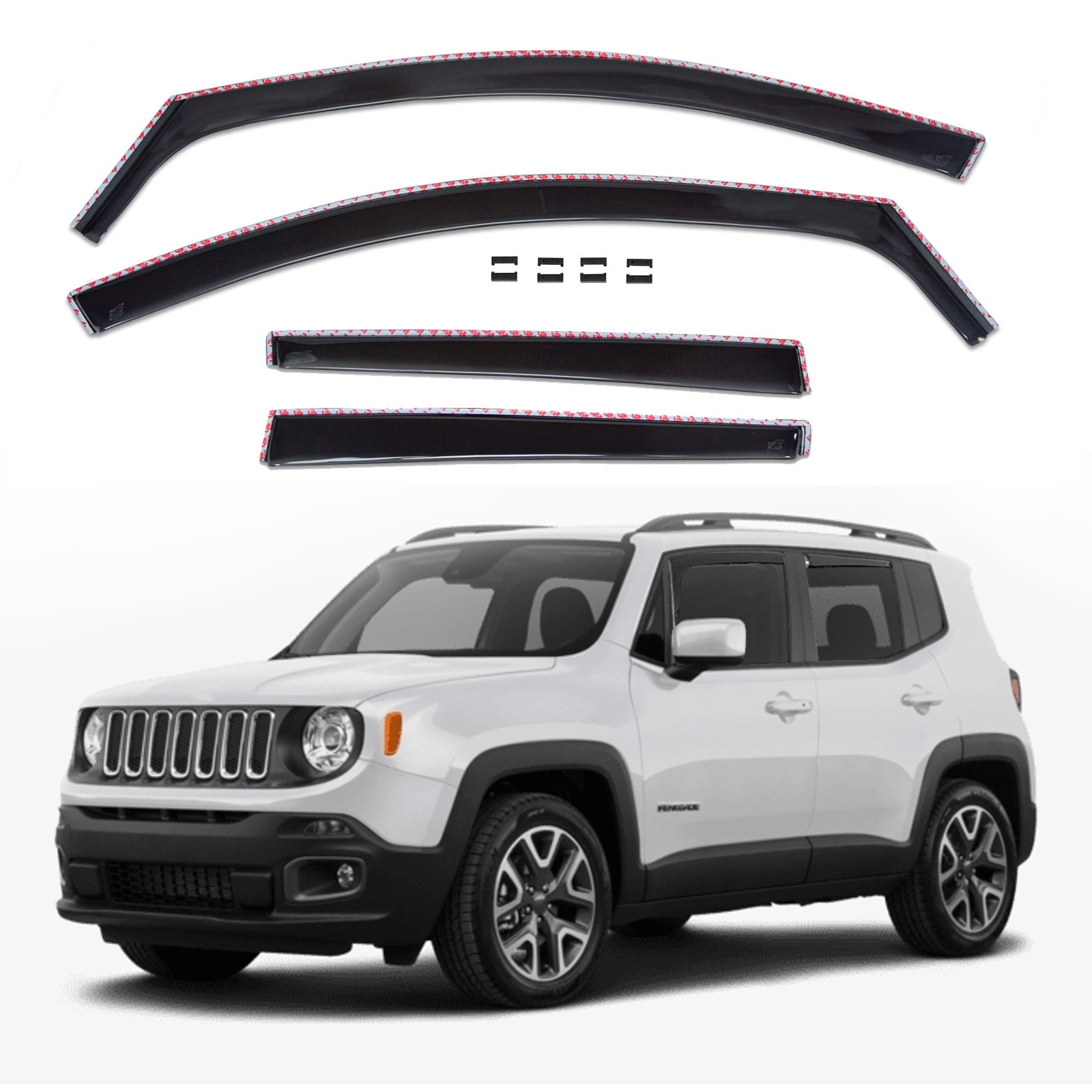 GP Okenski deflektorji za Jeep Renegade 2014-nad 4 kosa