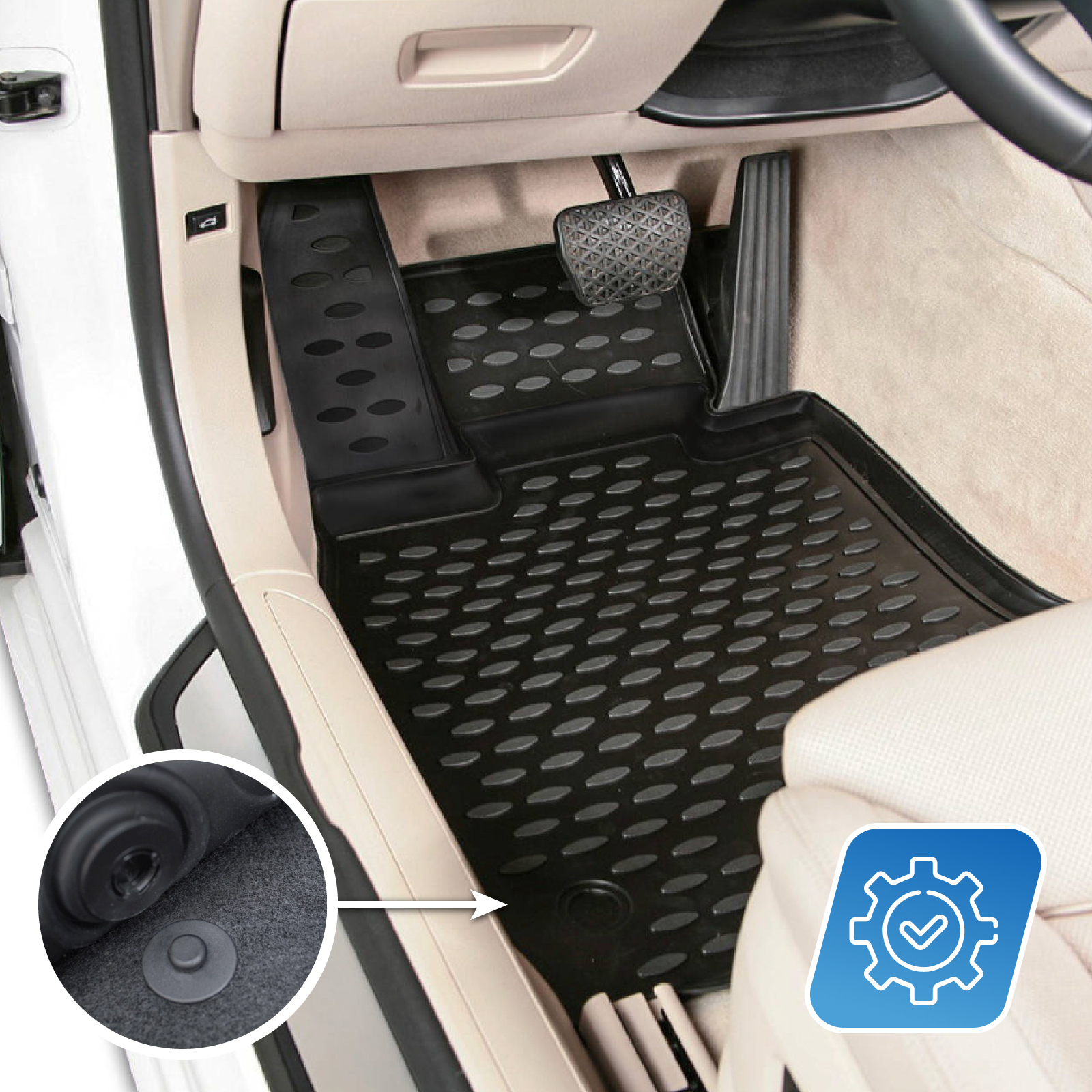 Gumijaste preproge z dvignjenim robom za Skoda Rapid 2 2020-Nad 4 kosa