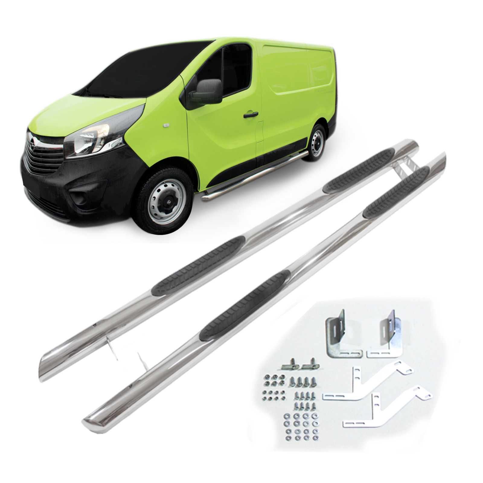 Stranski okvirji iz nerjavečega jekla za Opel Vivaro 2014-Nad SWB Chrome