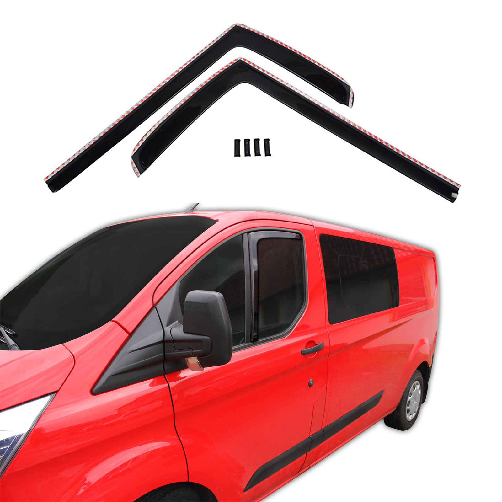 GP Okenski deflektorji za Ford Transit CUSTOM 2/4 vrata 2012-2023 2 kosa