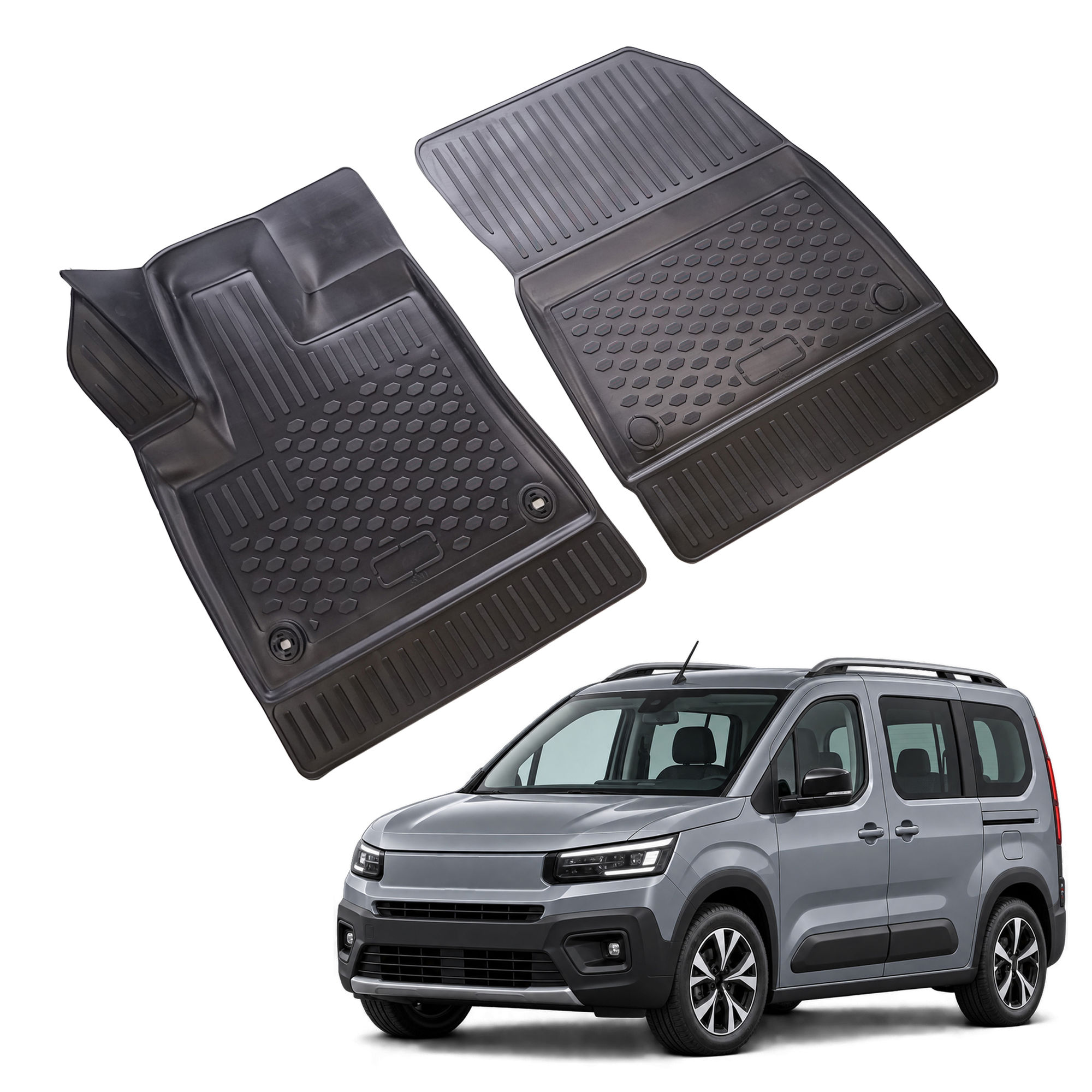 Gumijaste preproge z dvignjenim robom za Fiat Doblo 2023-nad 2kosi