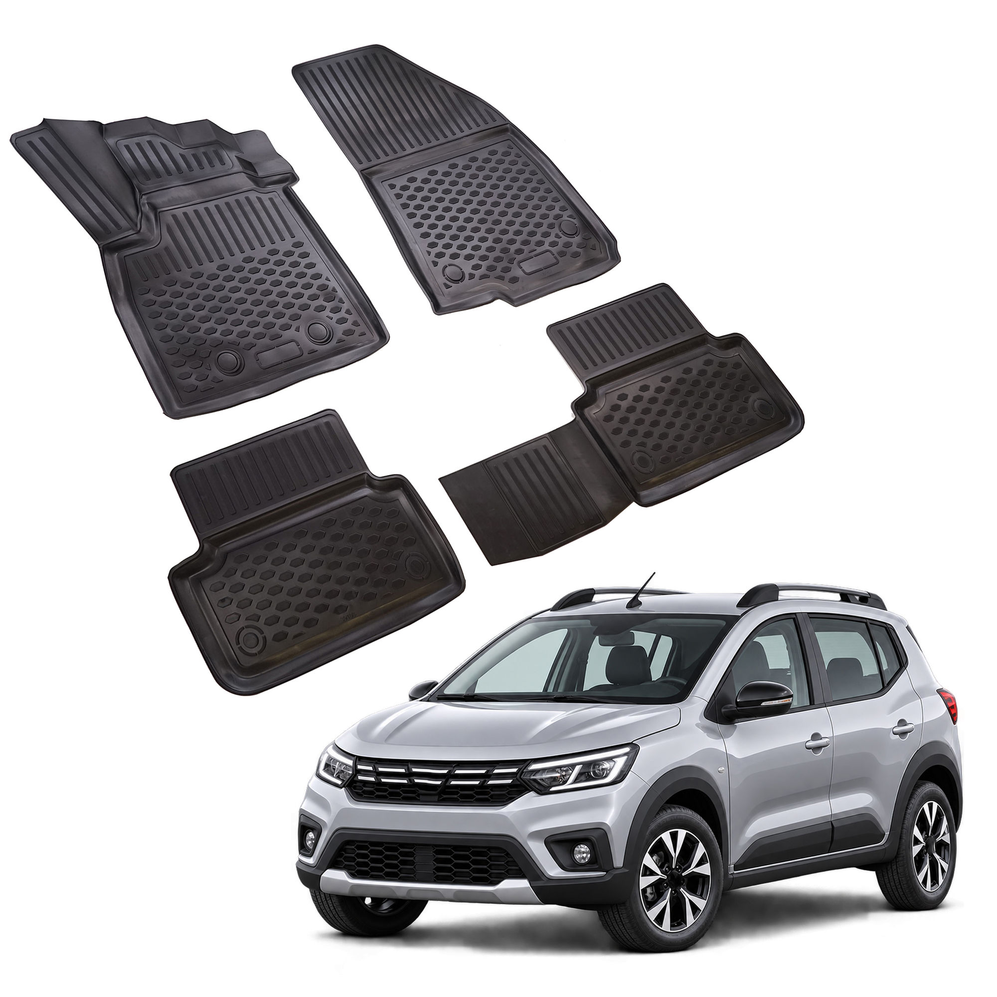 Gumijaste preproge z dvignjenim robom za Dacia Sandero 3 2021-nad 4kosi