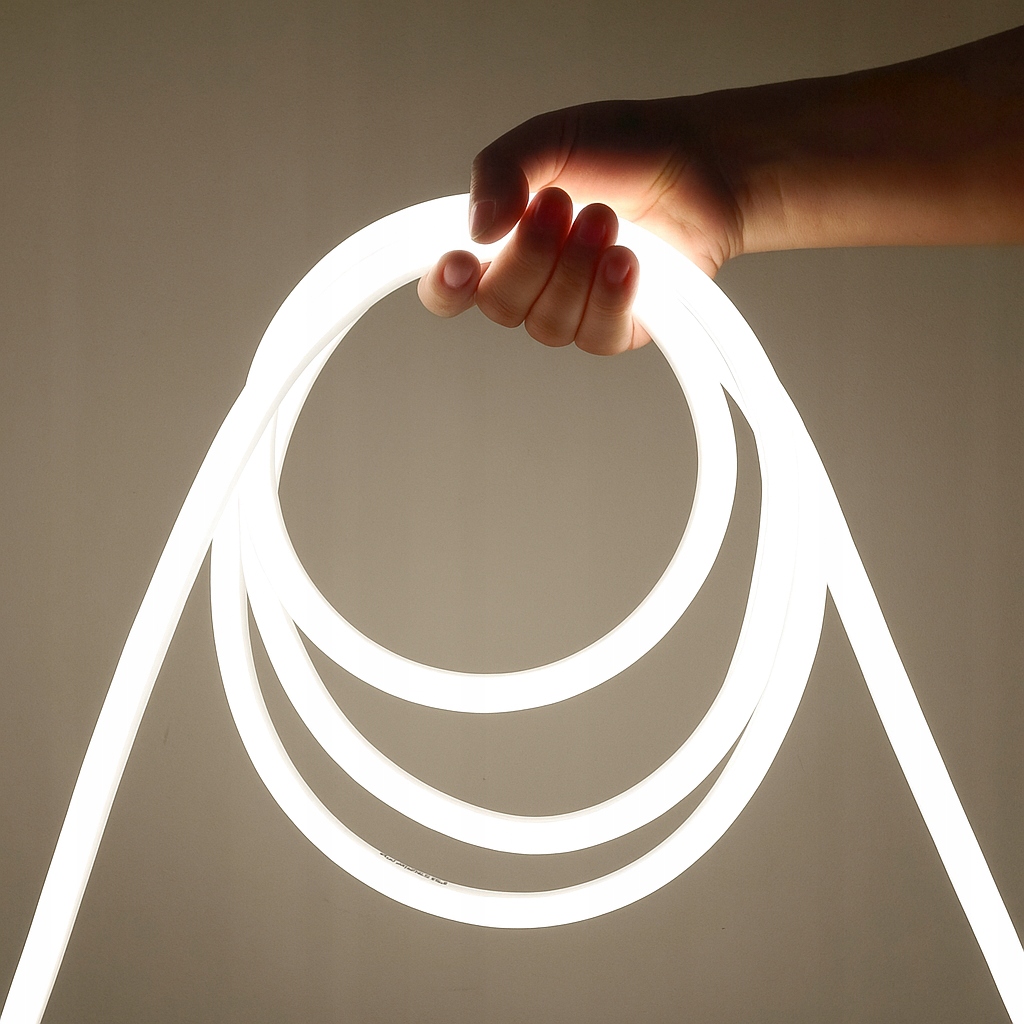 Neon LED Neutralny 4500K 360 Wąż Okrągły Cięty na Metry Zewnętrzny 230V