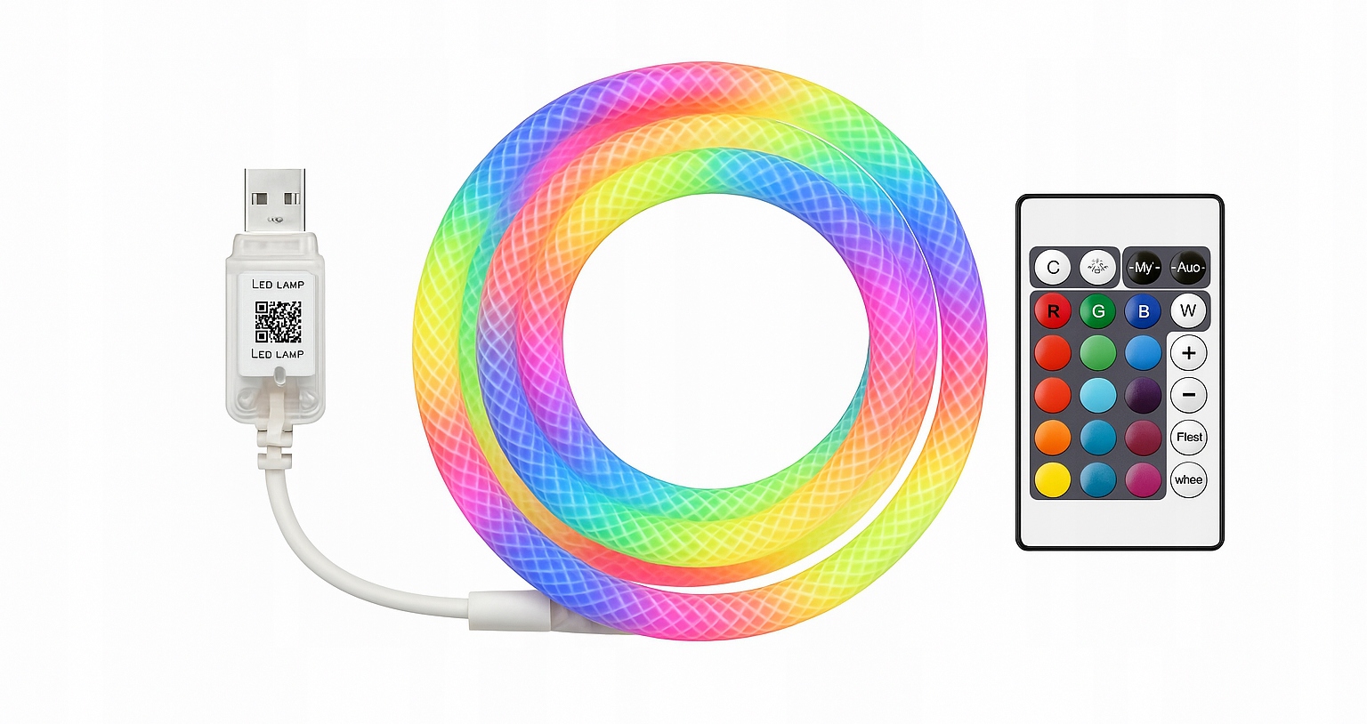 Oświetlenie Gamingowe LED 5V 5m Sznur 360 Digital z Aplikacją i Pilotem USB