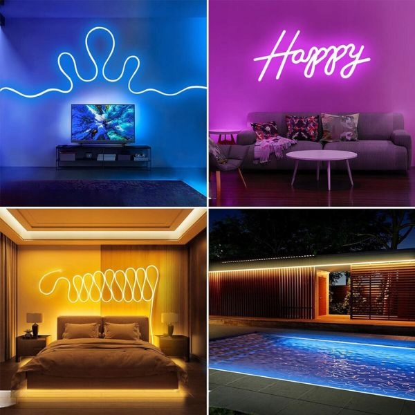 NEON LED 5V DC Aplikacja Bluetooth 5m Muzyczna Taśma LED RGB-IC Pływające