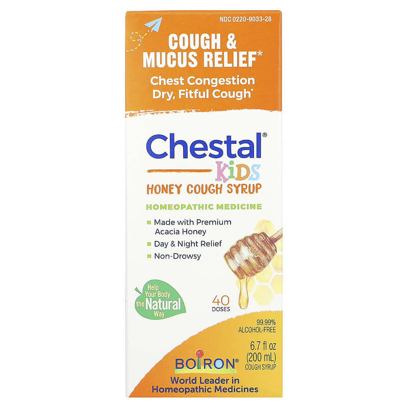Boiron Chestal Kids Honey Cough Syrup 200ml Homeopathic Children's Cough Relief