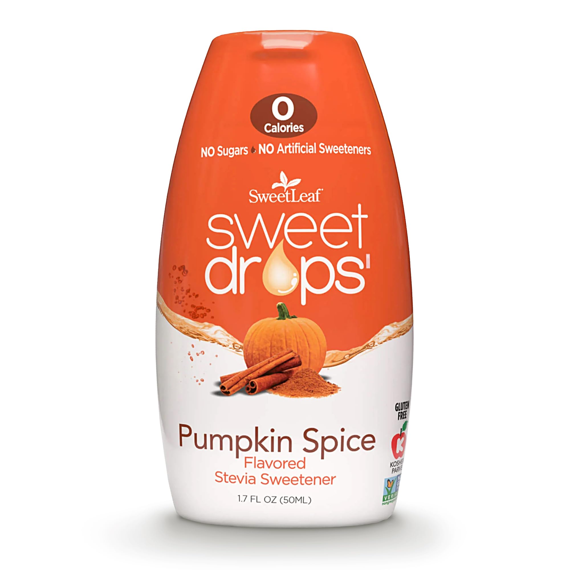 SweetLeaf Sweet Drops Pumpkin Spice Stevia 1.7oz Zero Calorie Liquid Sweetener