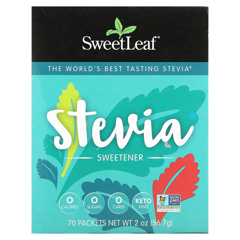 SweetLeaf Stevia Sweetener 70 Count Packets Zero Calorie Natural Sugar Free