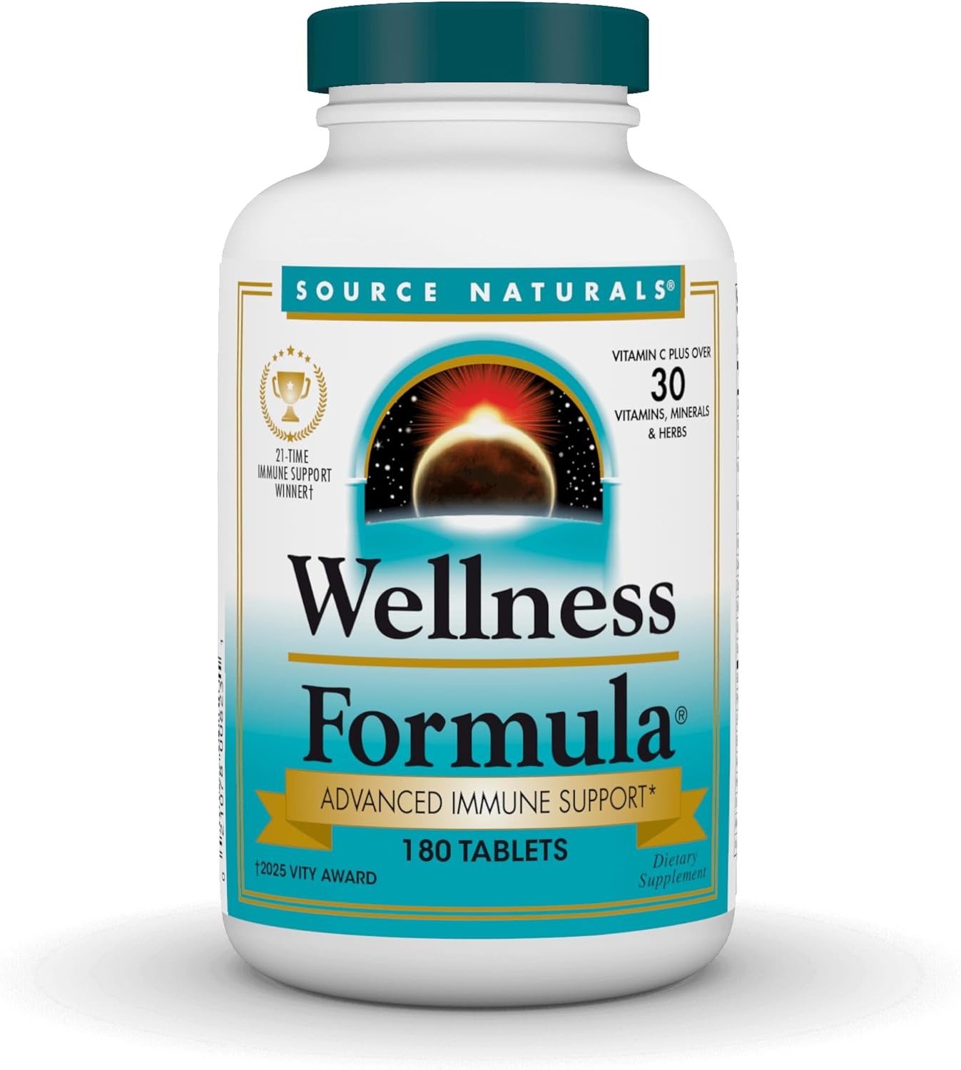 Source Naturals Wellness Formula 180 Tabs Herbal Immune Defence Vitamin C & Zinc