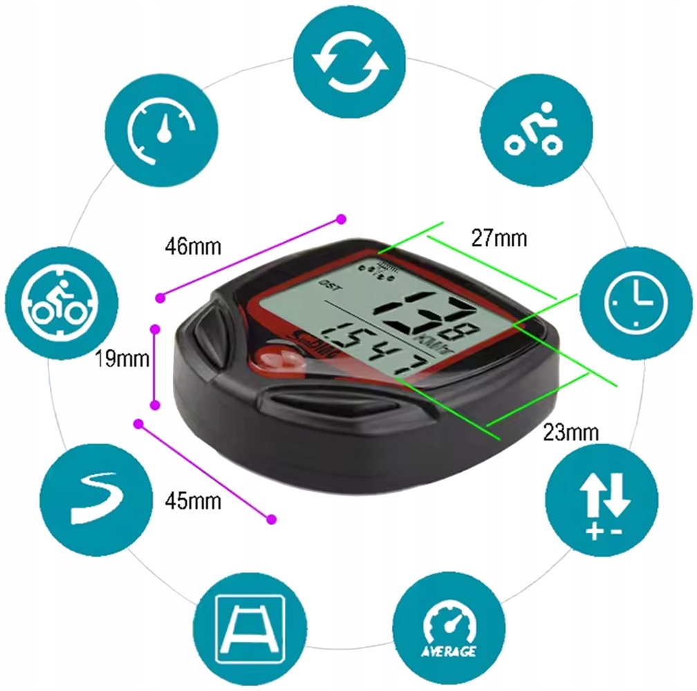 Licznik rowerowy przewodowy MEMFLOW SB-318