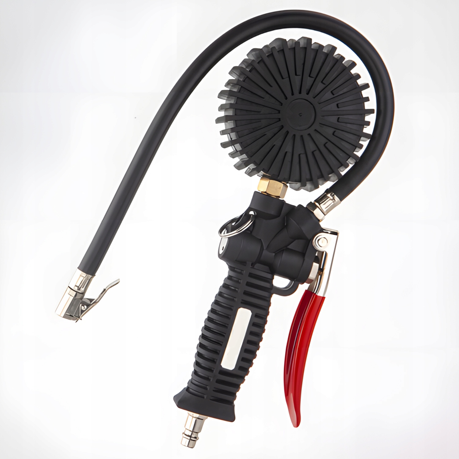 PISTOLET DO POMPOWANIA KÓŁ Z MANOMETREM 12 BAR ZAWÓR SPUSTOWY ZEGAR DUŻY XL