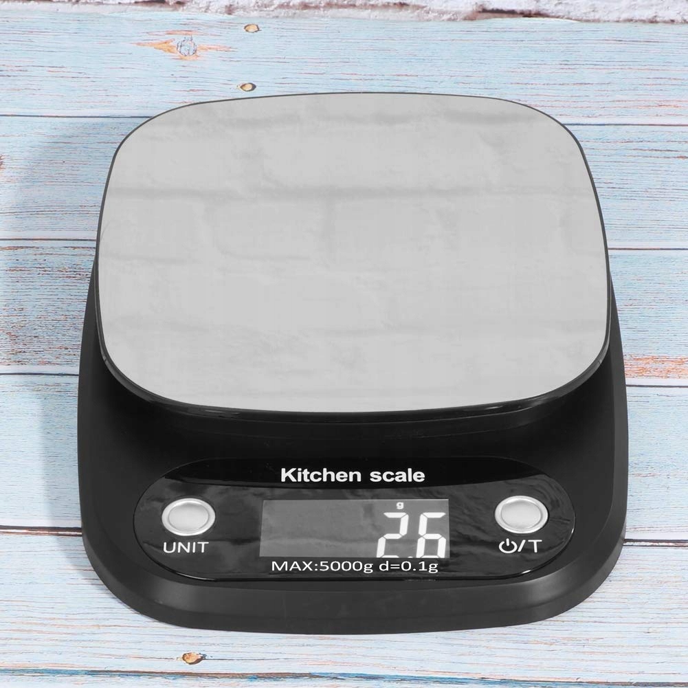 Waga kuchenna ARSA GO 0.1g TARA BATERIE GRAM UNCJA KARAT GRAM czarny 5 kg