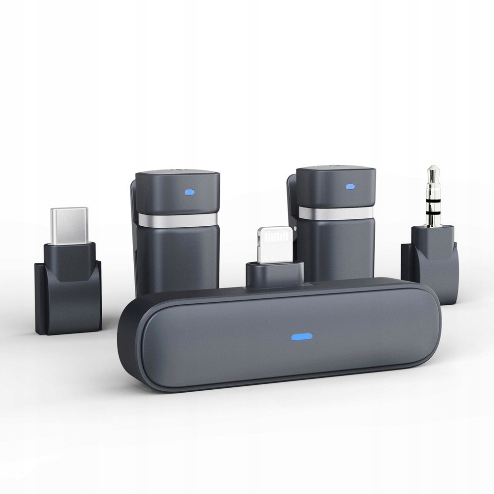 Mikrofon Bezprzewodowy TDS9 3w1 Bluetooth Lightning USB-C USB-A 2.4G