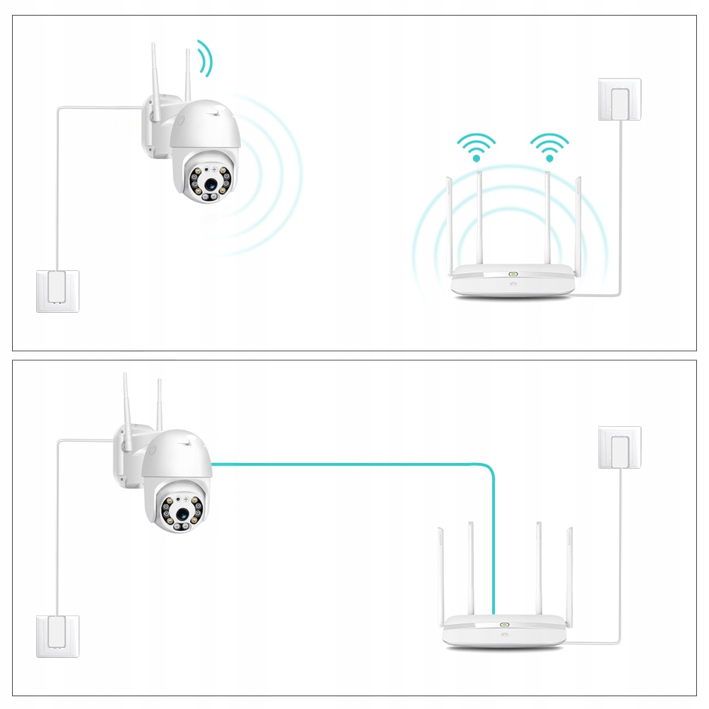 Kamera IP wewnętrzna zewnętrzna ARSA GO CZUJNIK RUCHU LAMPKA APLIKACJA 2MPX