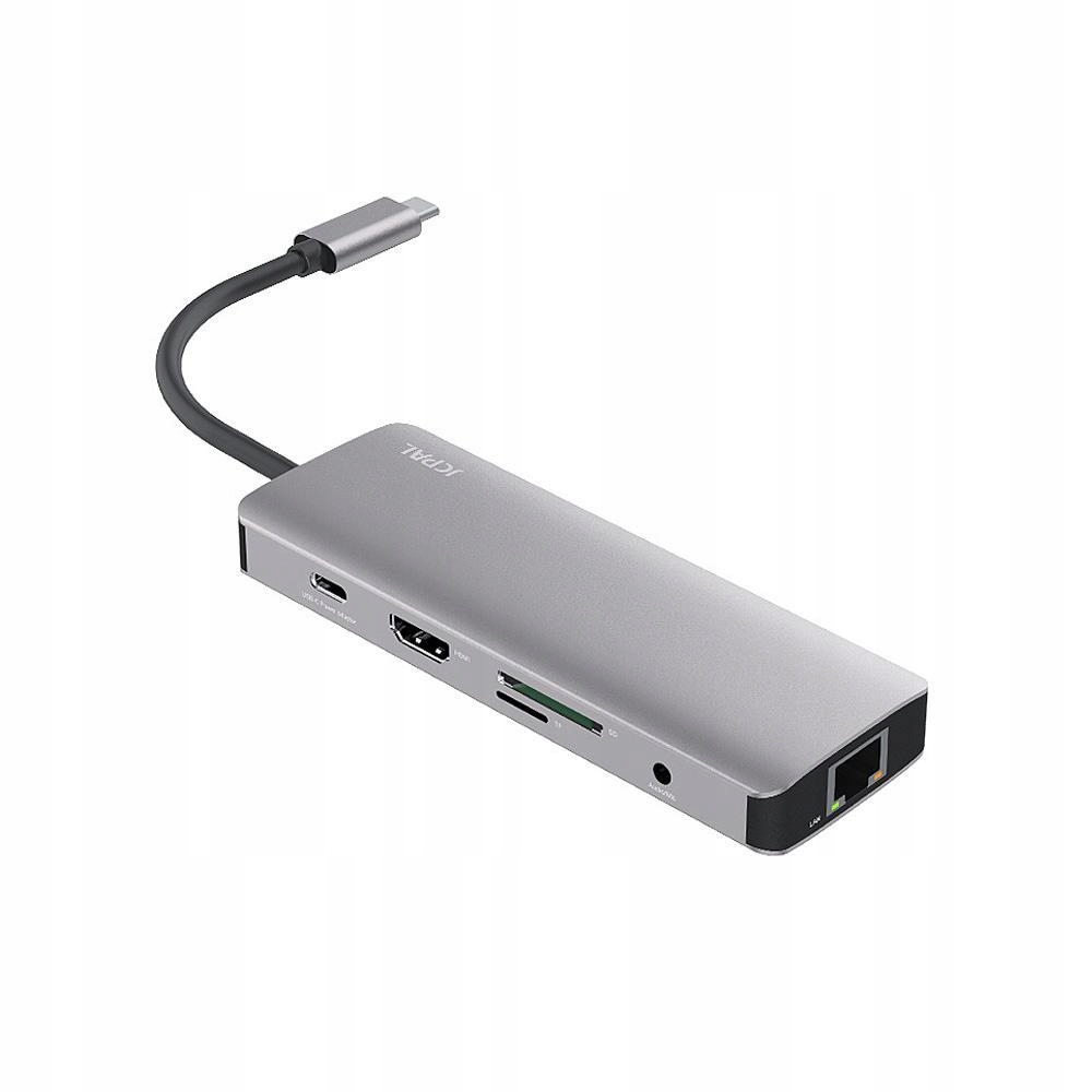 Adapter JCPAL LINX USB-C 9-PORT HUB 4K 60Hz Szary