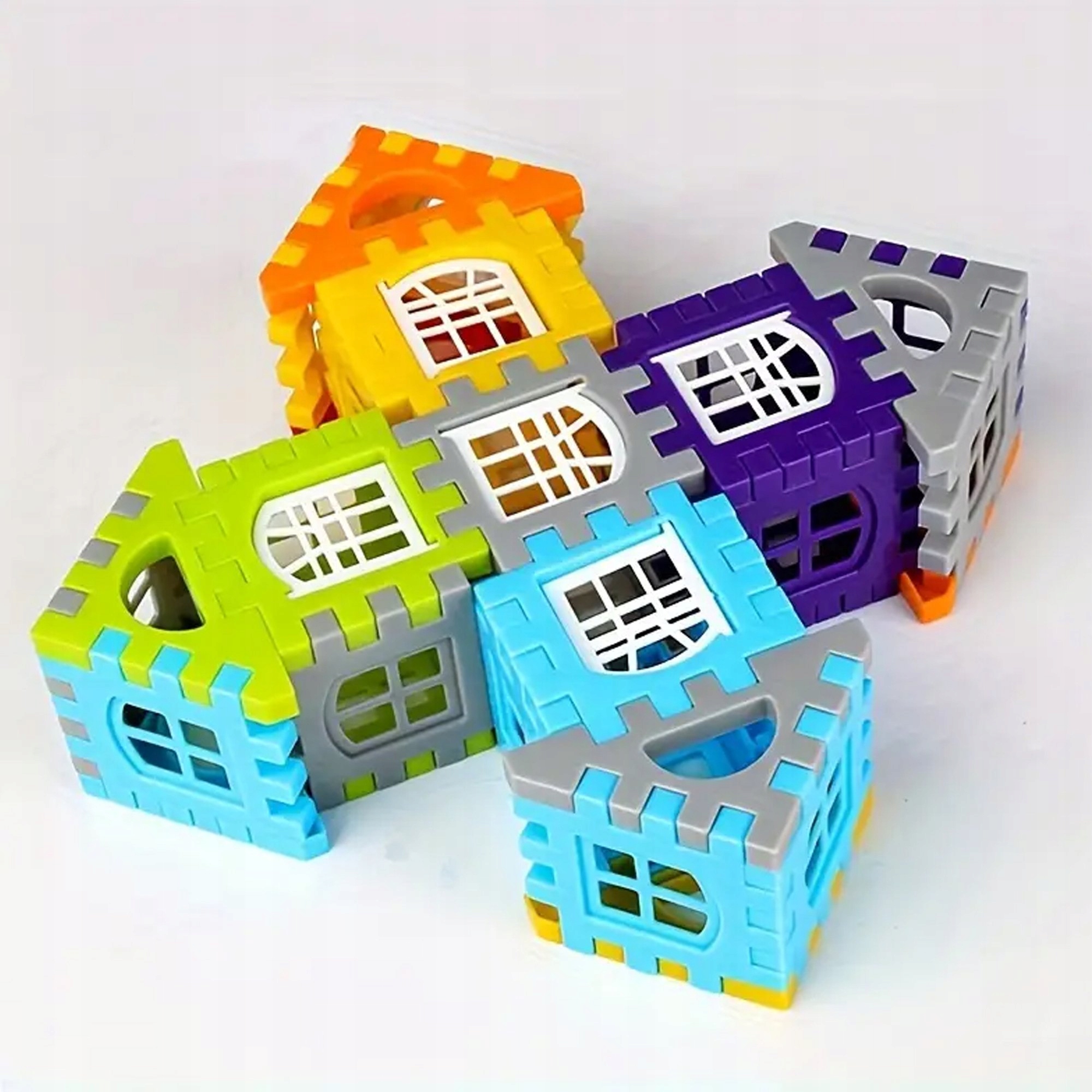 KLOCKI KONSTRUKCYJNE BUDOWLANE WAFLE 100 ELEMENTÓW DO BUDOWANIA DLA DZIECI